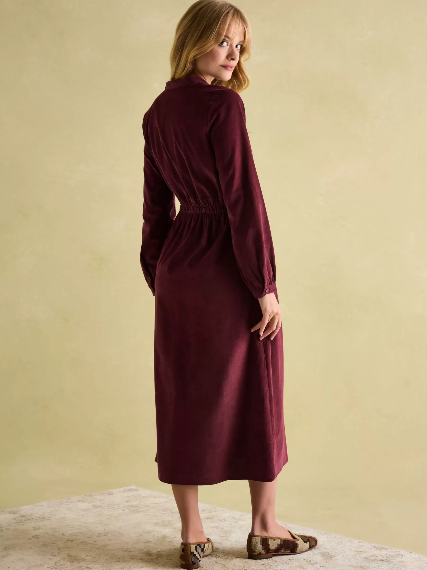 Joules Cara Cord Twisted Front Dress Burgundy Best Sale