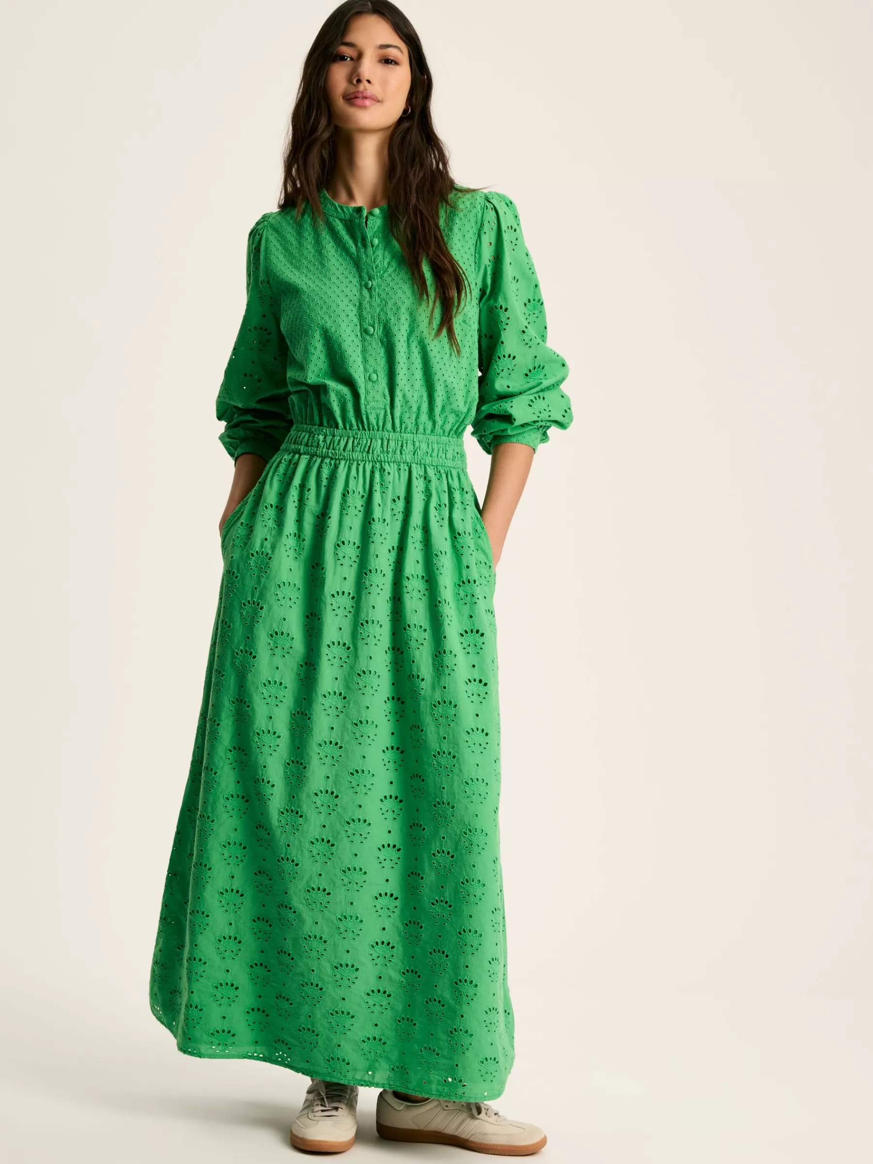 Joules Cassie Broderie Maxi Dress Green Best Sale