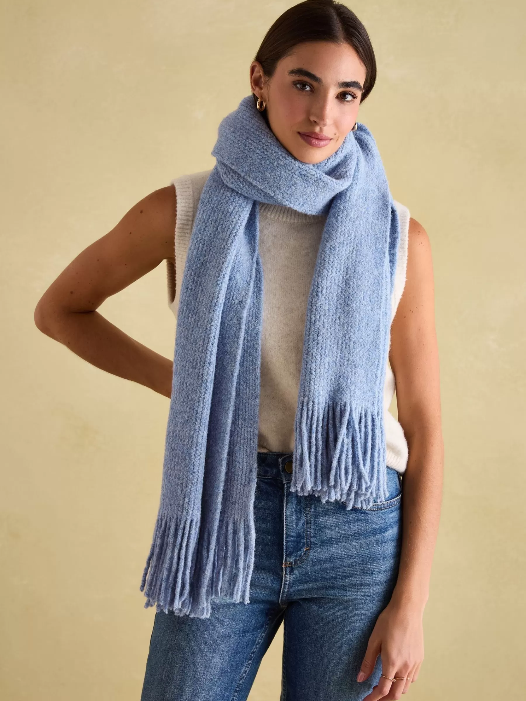 Joules Caversham Knitted Scarf Blue Online