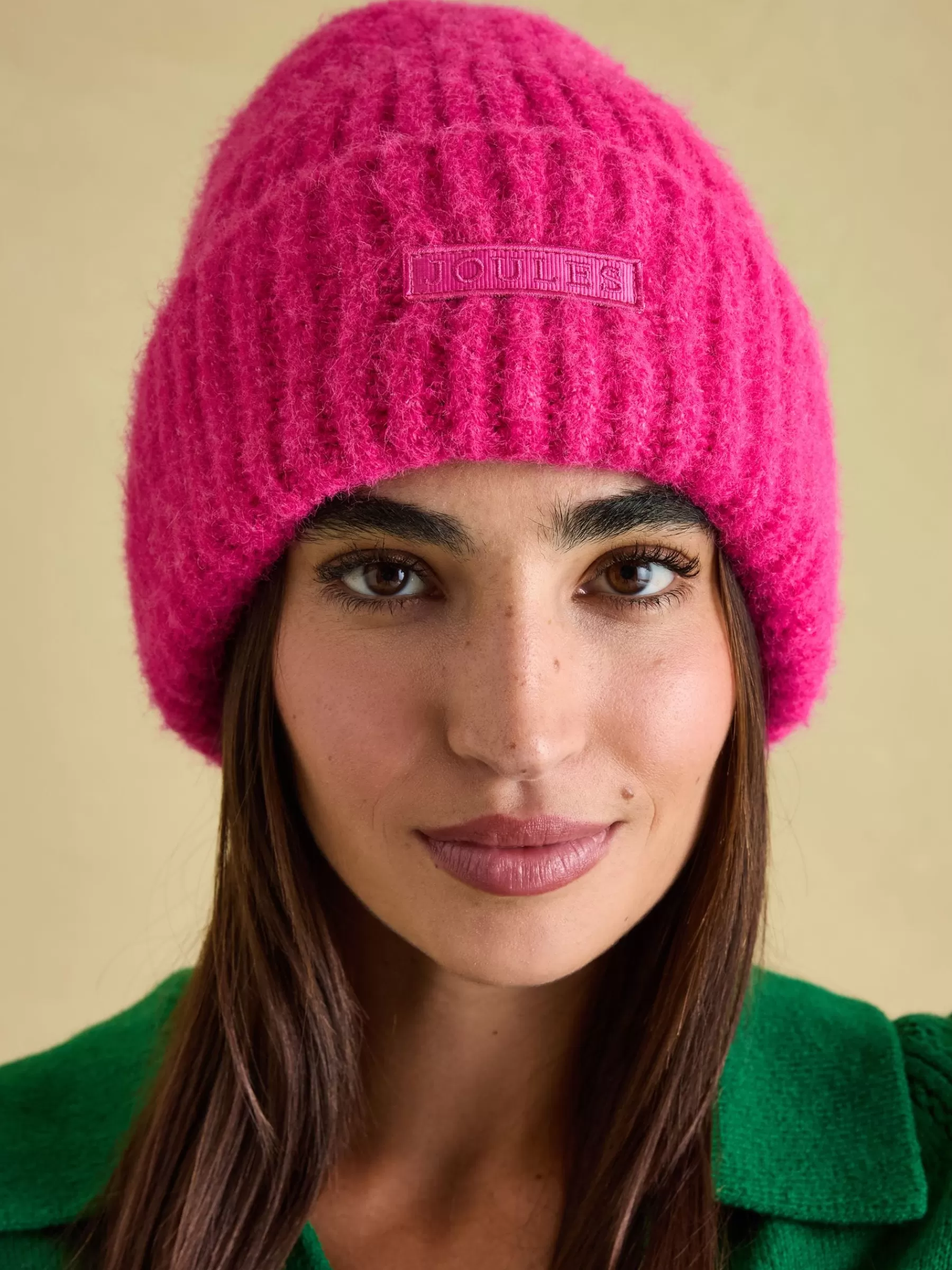 Joules Caversham Bright Pink Beanie Hat BrightPink New