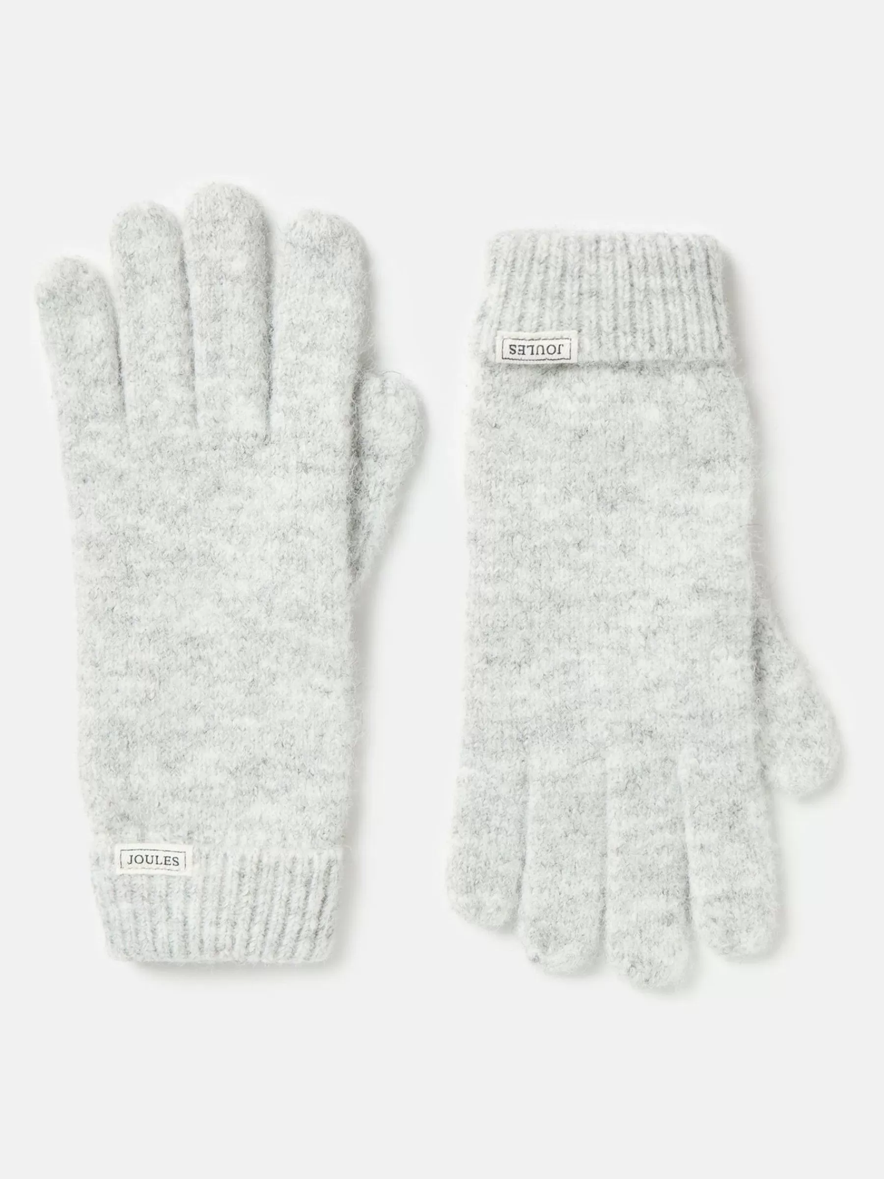 Joules Caversham Knitted Gloves Grey Sale