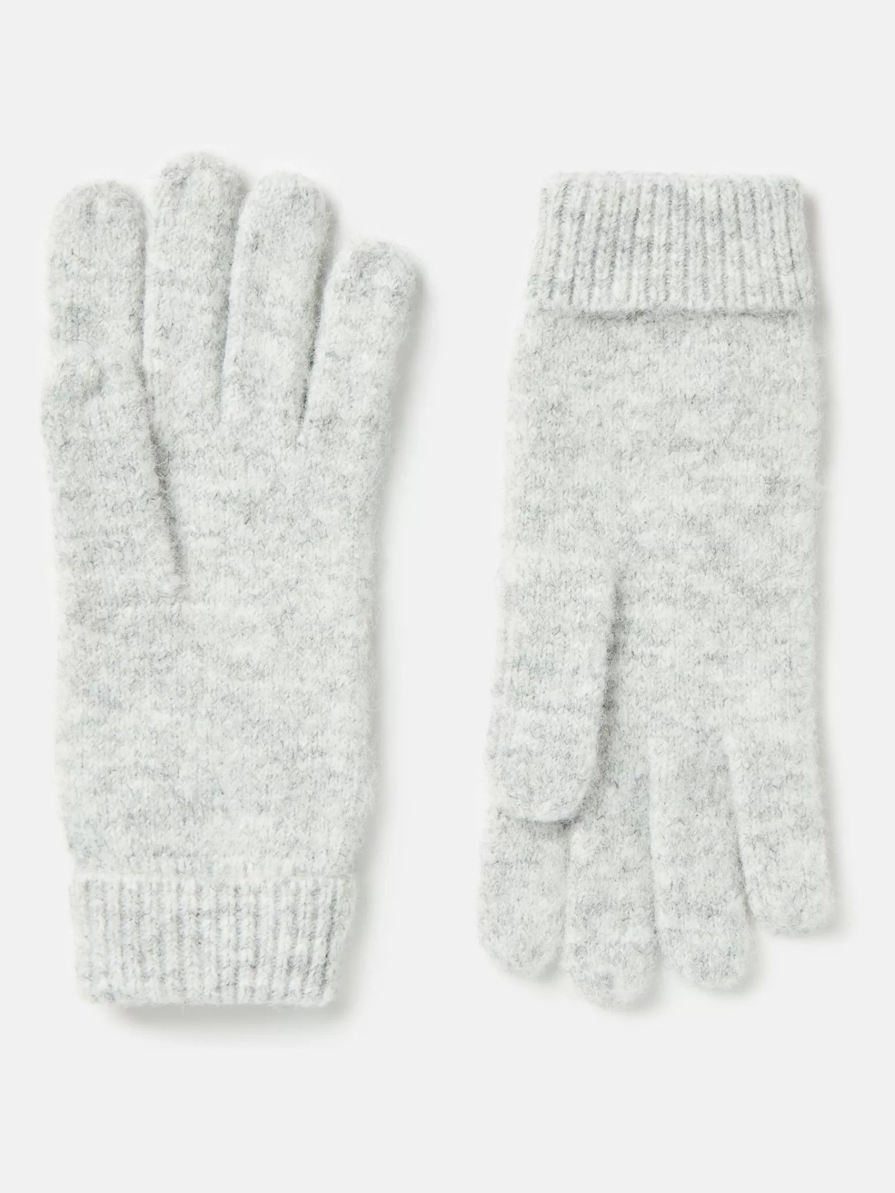 Joules Caversham Knitted Gloves Grey Sale