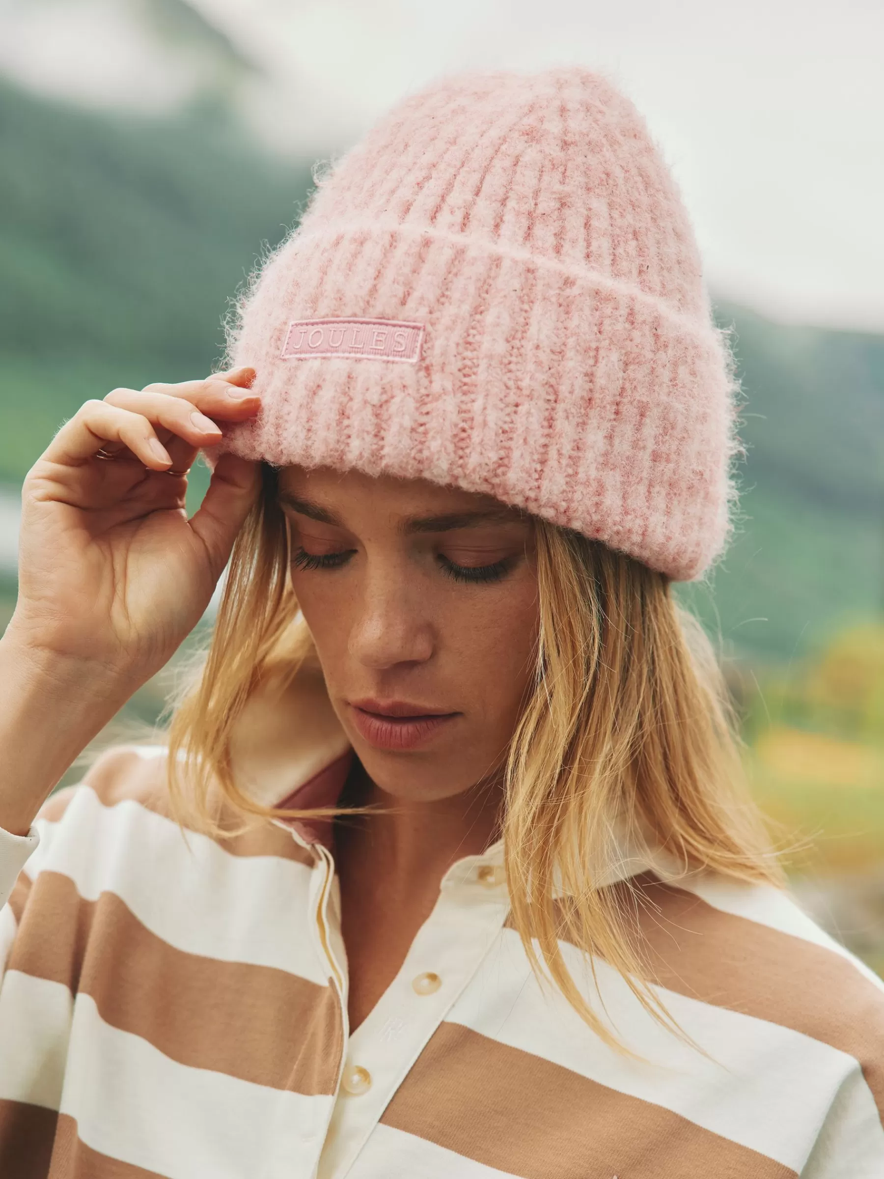 Joules Caversham Beanie Hat Pink Shop