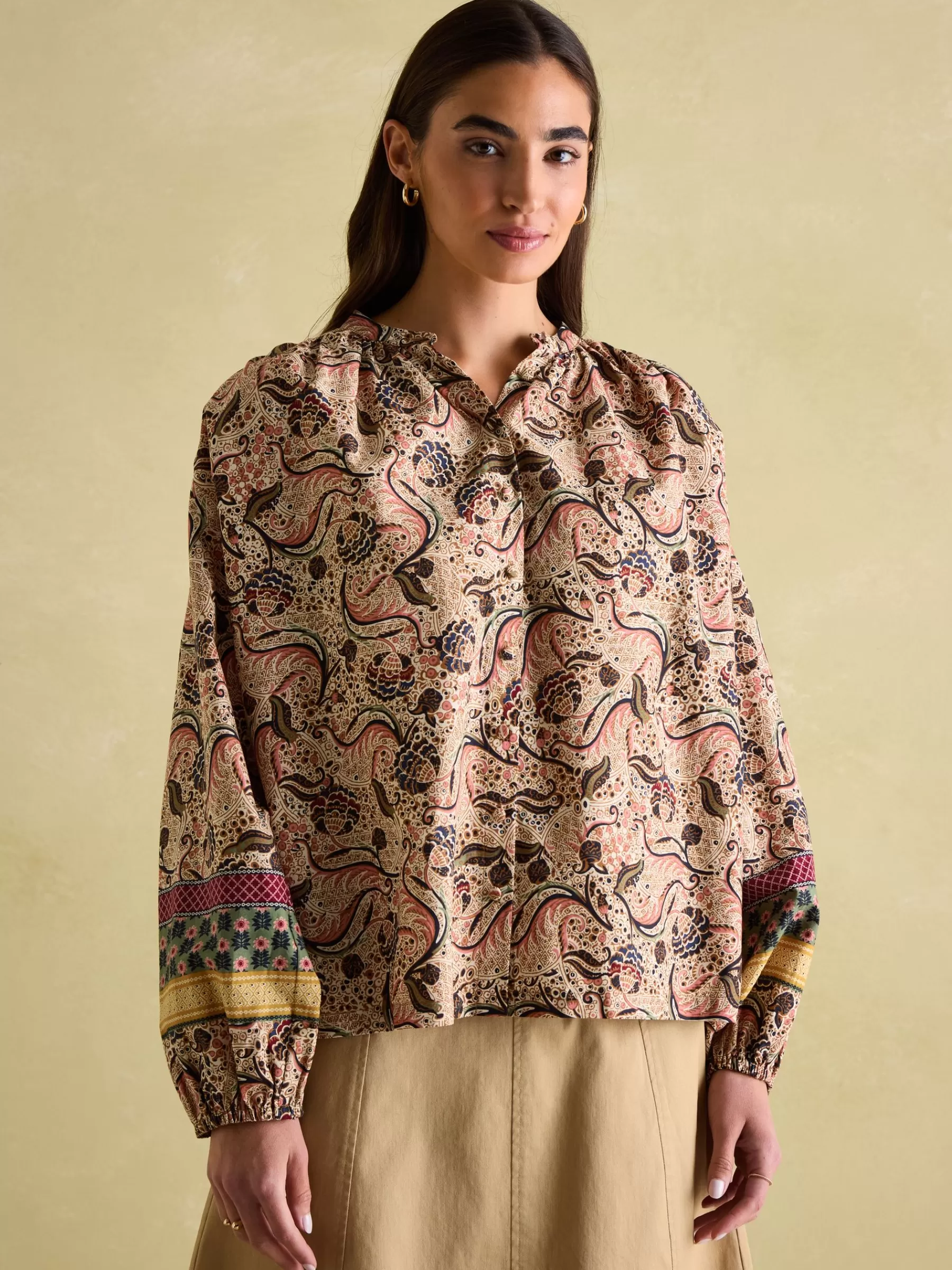 Joules Cecilia Button Down Blouse Paisley Best Sale