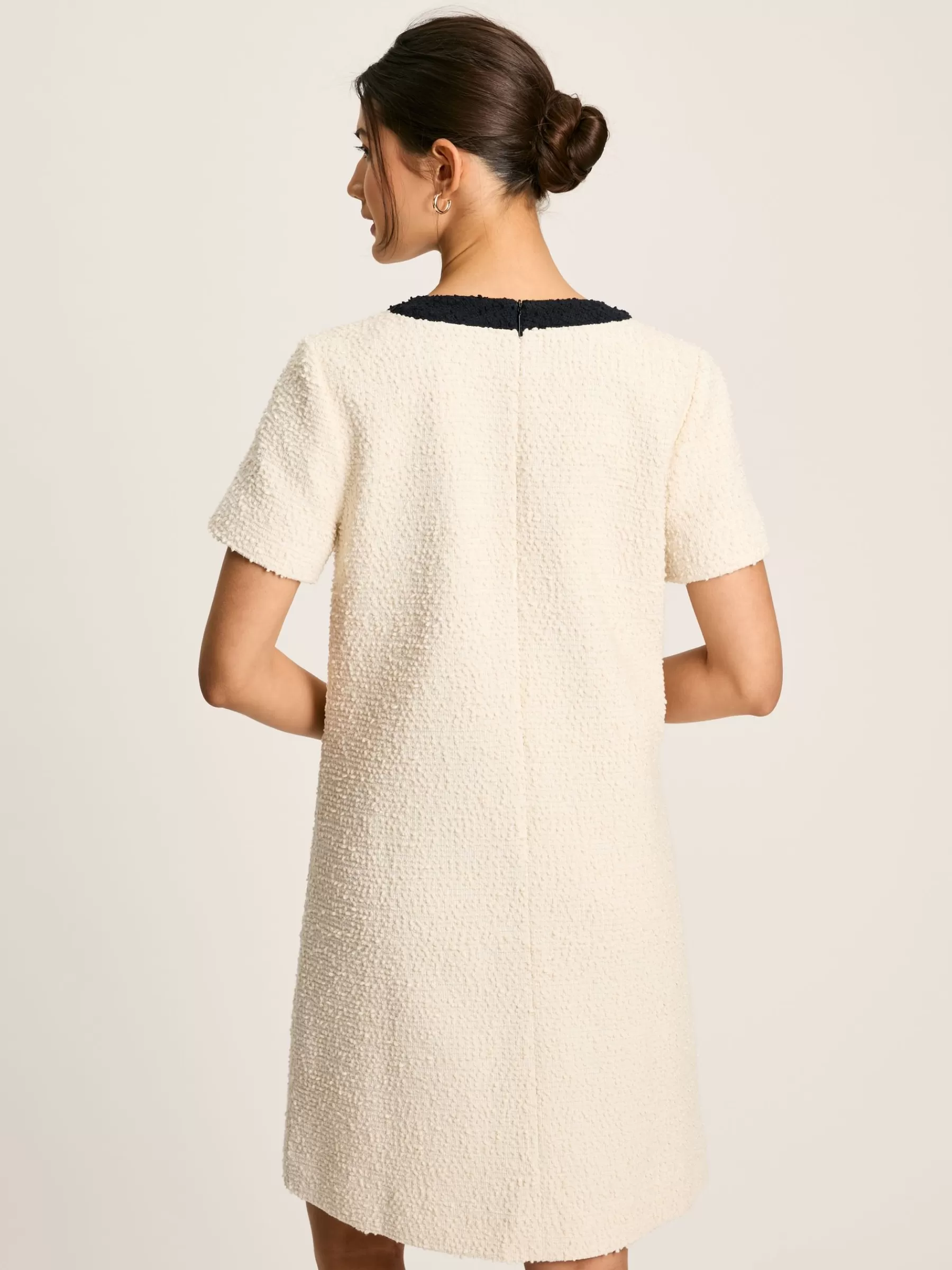 Joules Celeste Mini Boucle Dress Cream Flash Sale