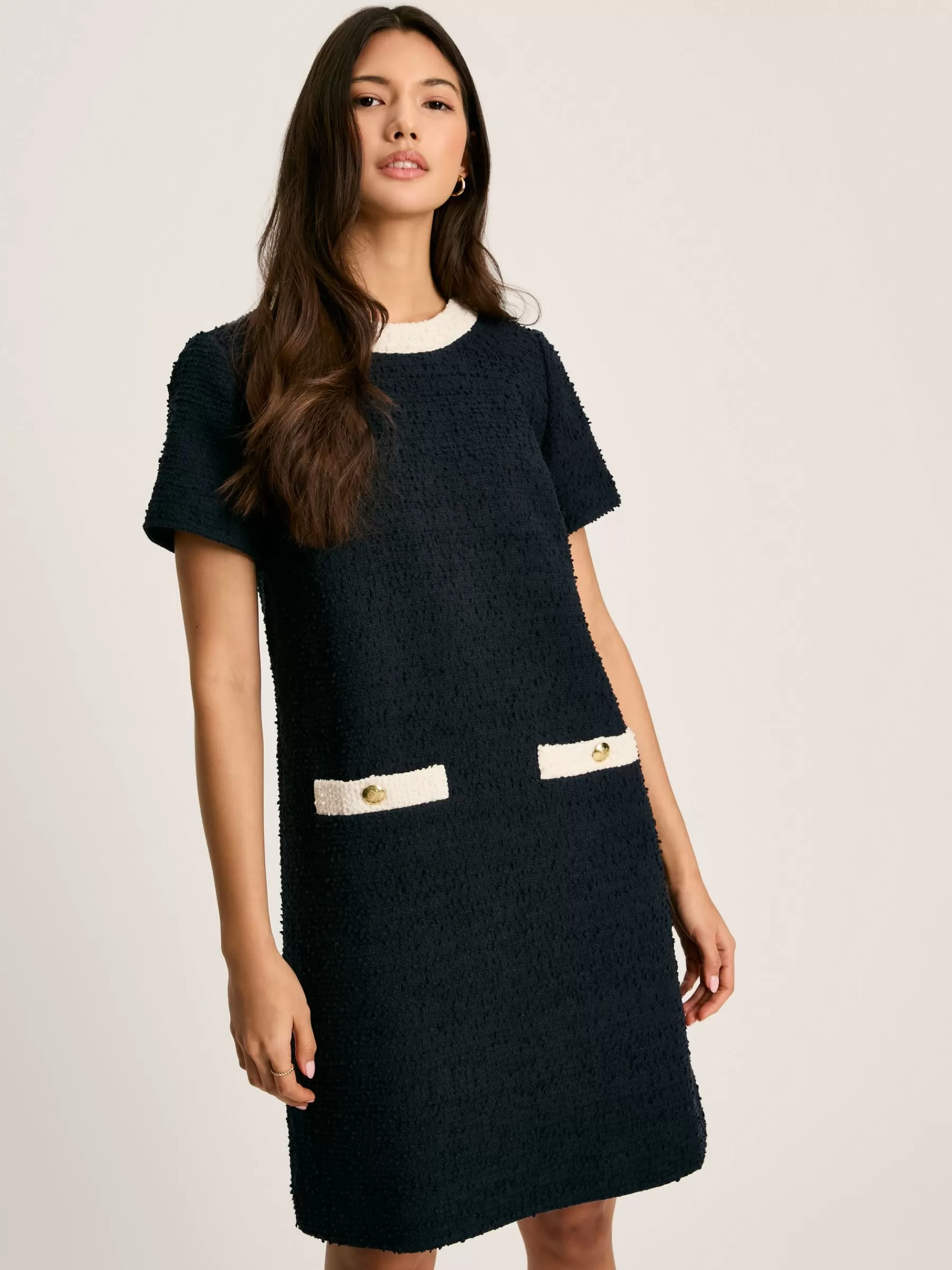 Joules Celeste Navy Blue Mini Boucle Dress NavyBlue Discount