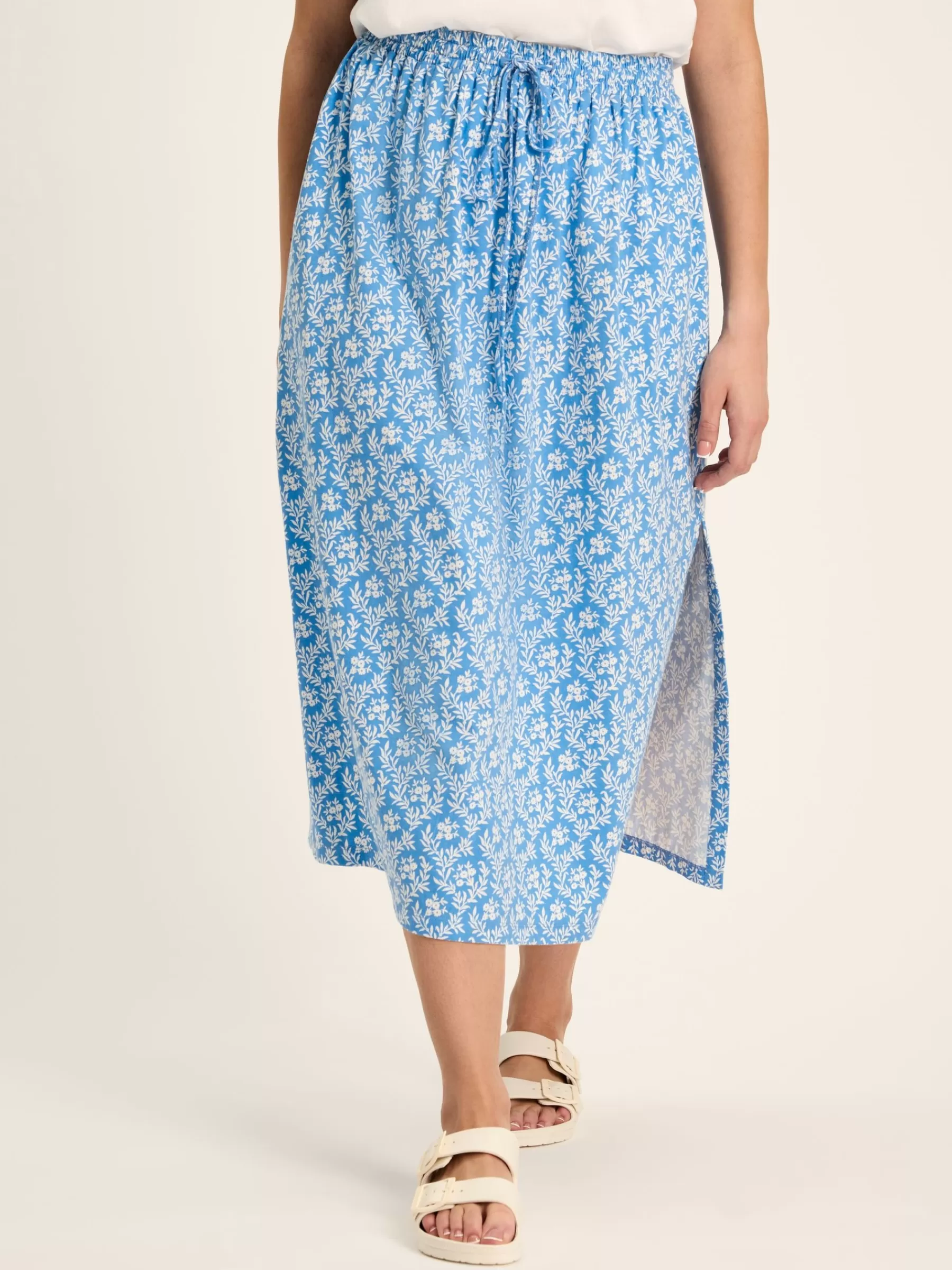 Joules Celia Jersey Midi Skirt Blue Shop