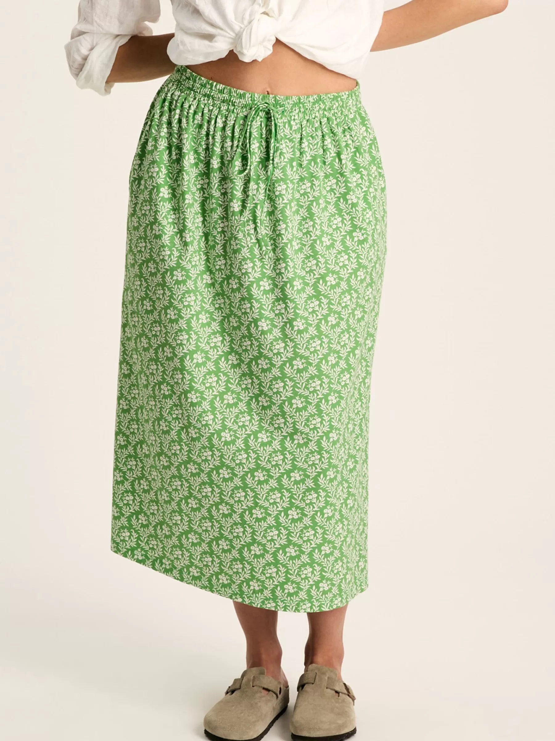 Joules Celia Jersey Midi Skirt Green Cheap