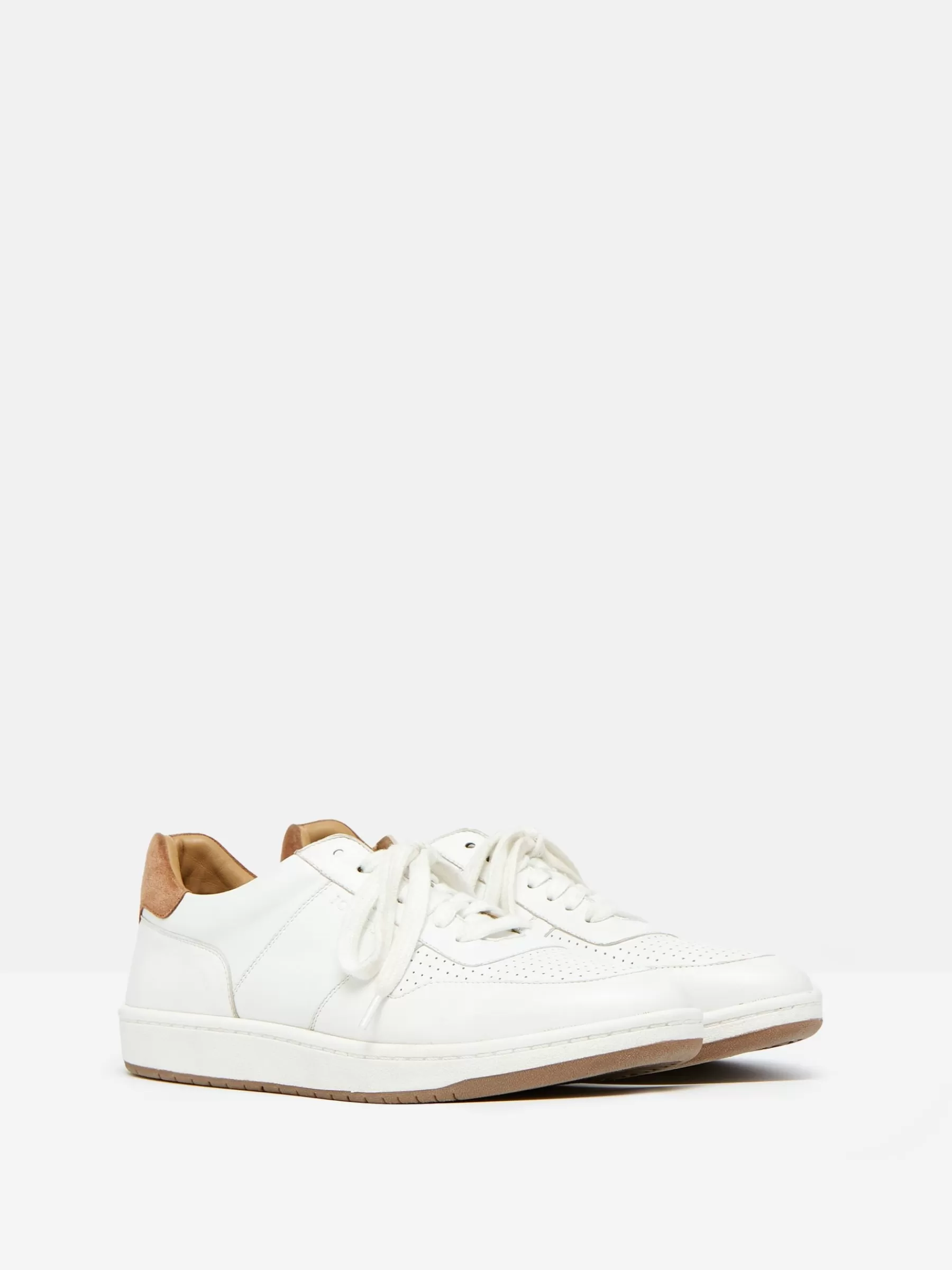 Joules Colston Leather Trainers White Cheap