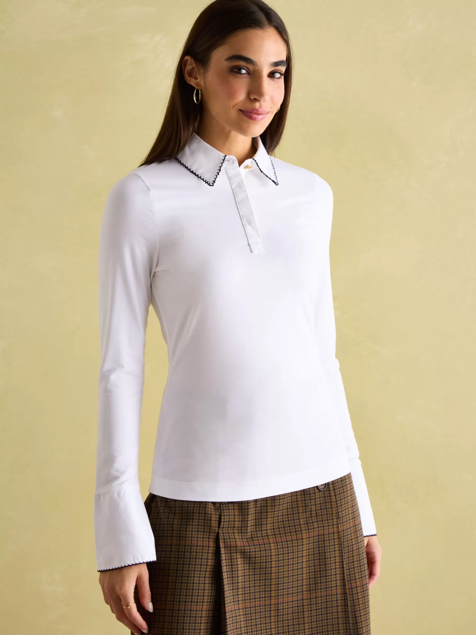 Joules Cordelia Long Sleeve Top White Outlet