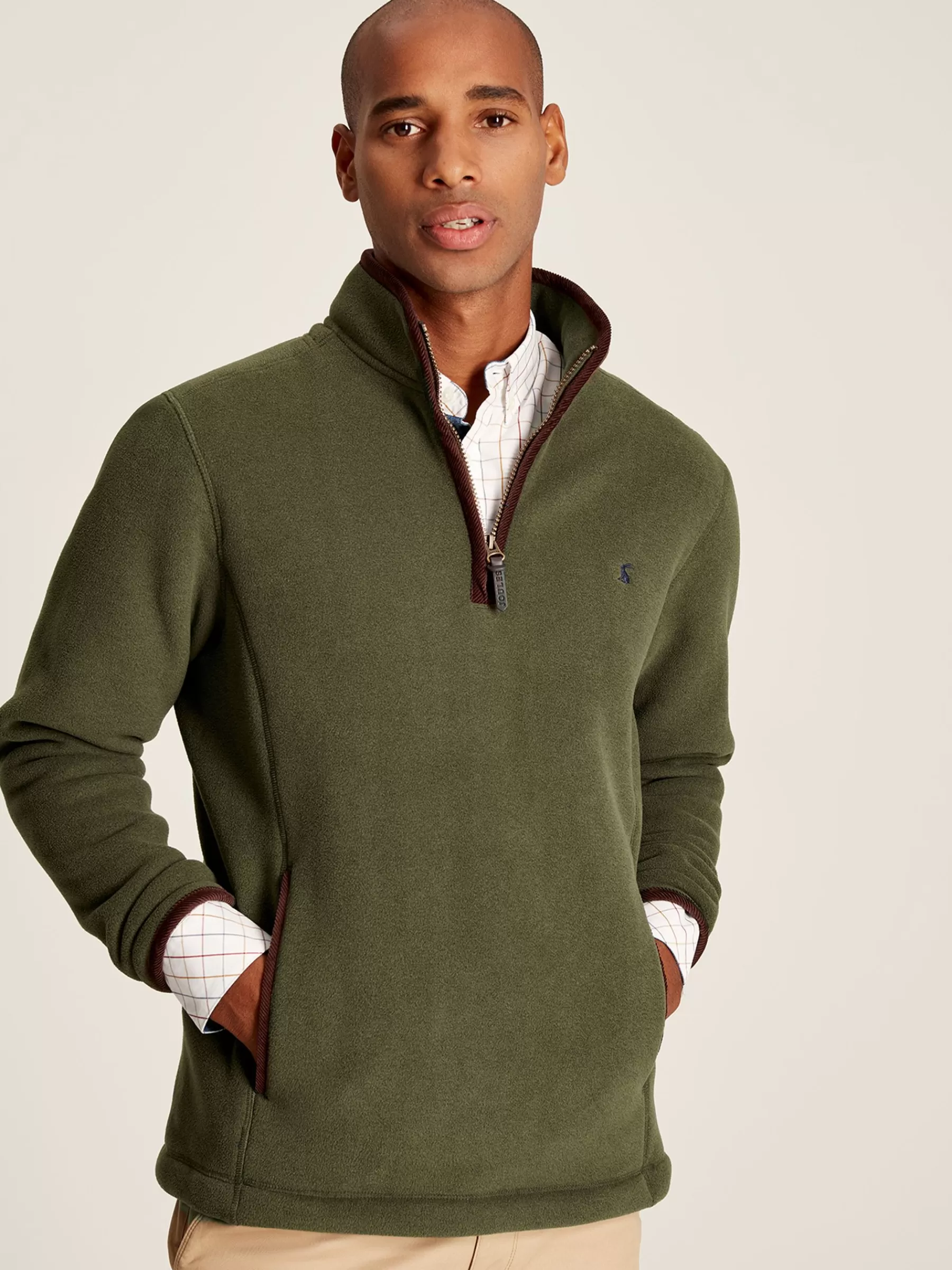 Joules Coxton Quarter Zip Fleece Green Shop