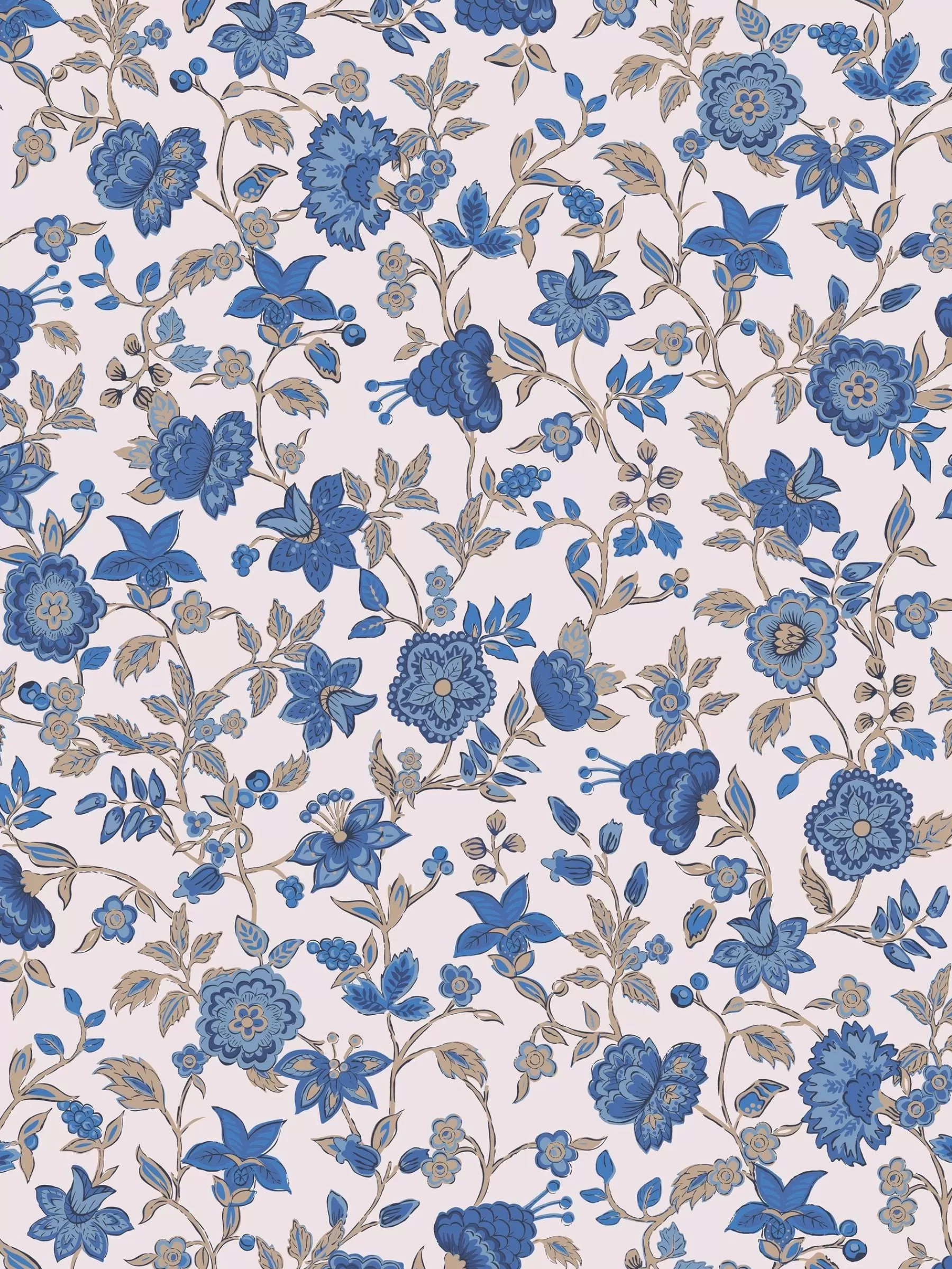 Joules Trailing Scot 10M Wallpaper Cream/Blue Store