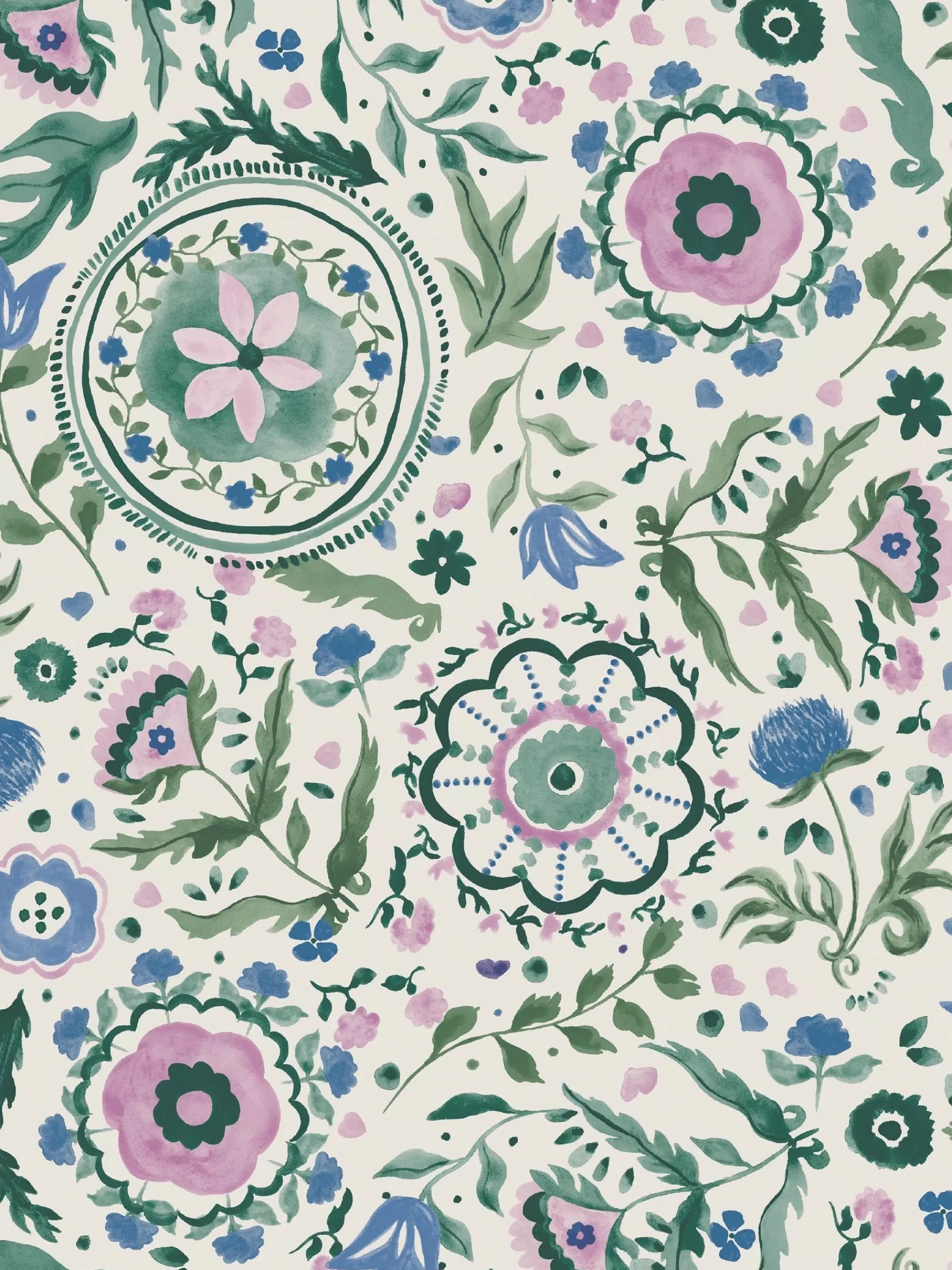 Joules Festival Flowers 10M Wallpaper Cream/Multi Sale