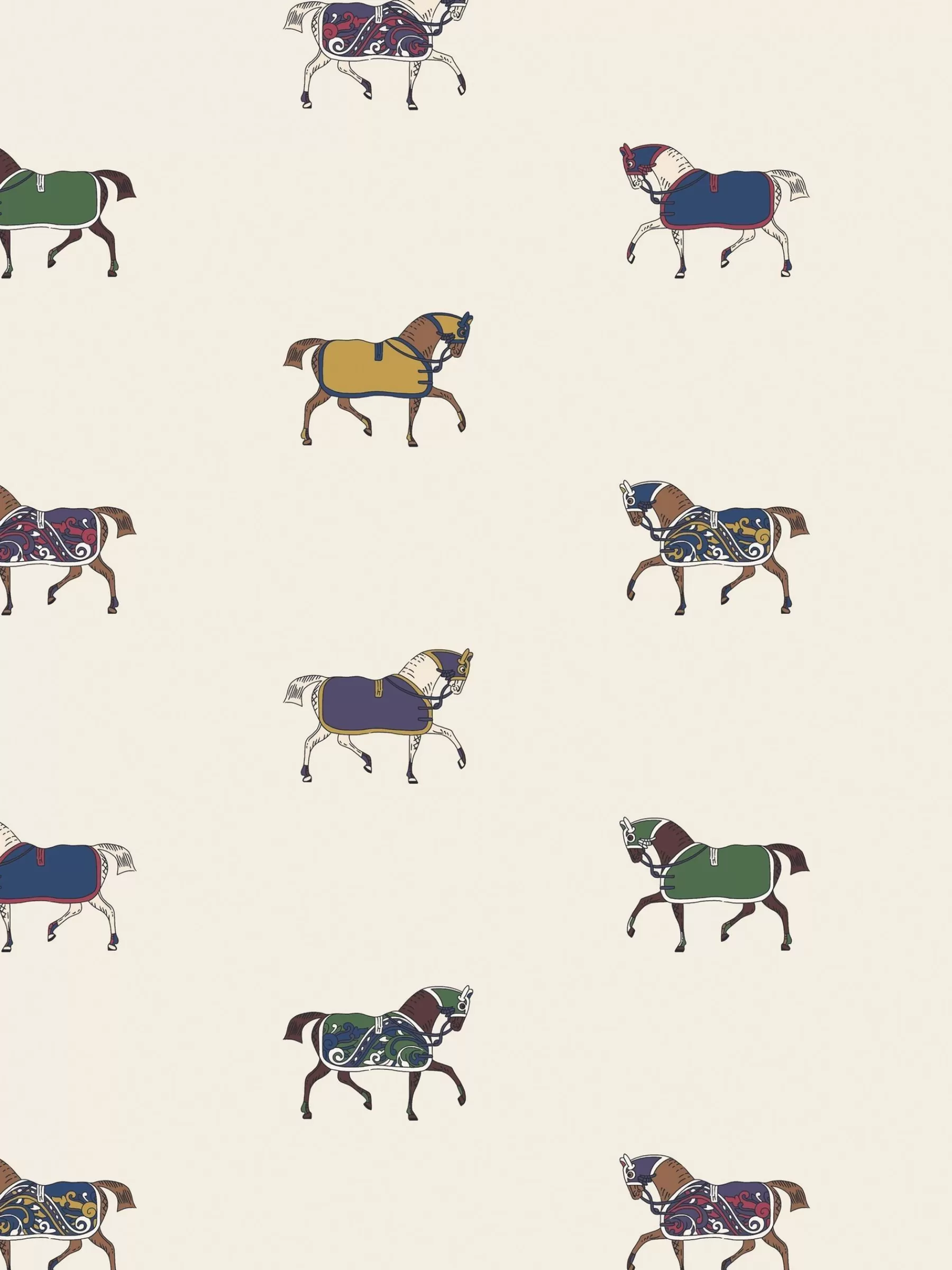 Joules Regal Horse Print 10M Wallpaper Cream/Multi Store