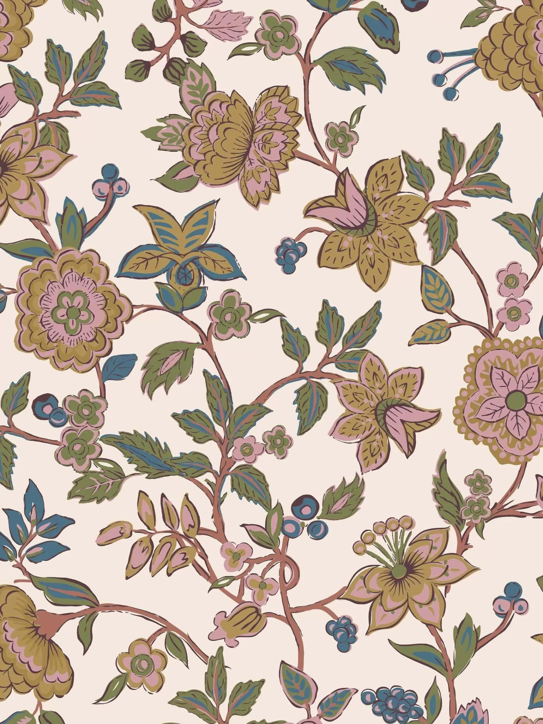 Joules Scot Floral 10M Wallpaper Cream/Multi Hot