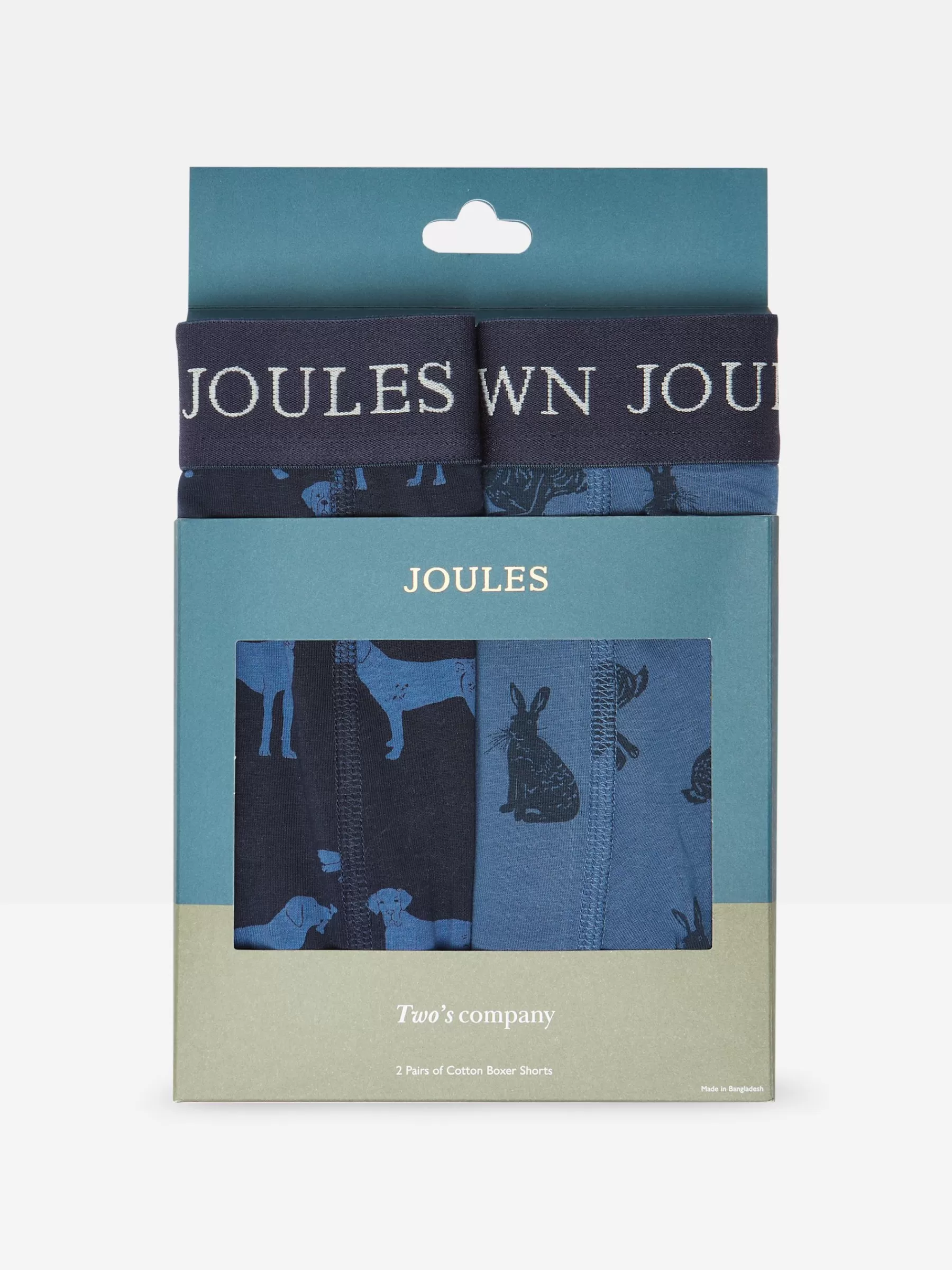 Joules Crown Pack of Two Cotton Boxers Navy Online