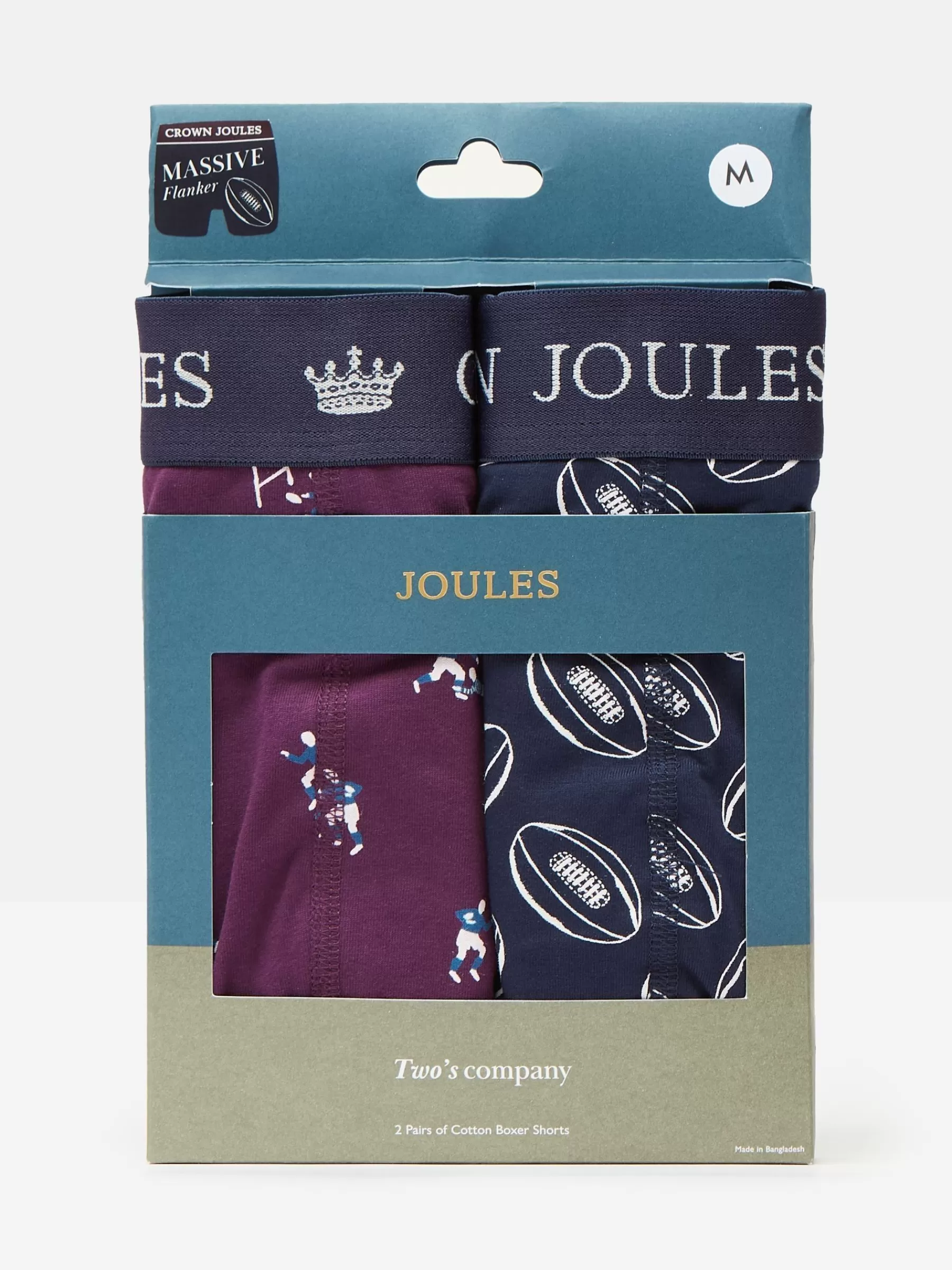 Joules Crown Pack of Two Cotton Boxers Navy/Purple Best Sale