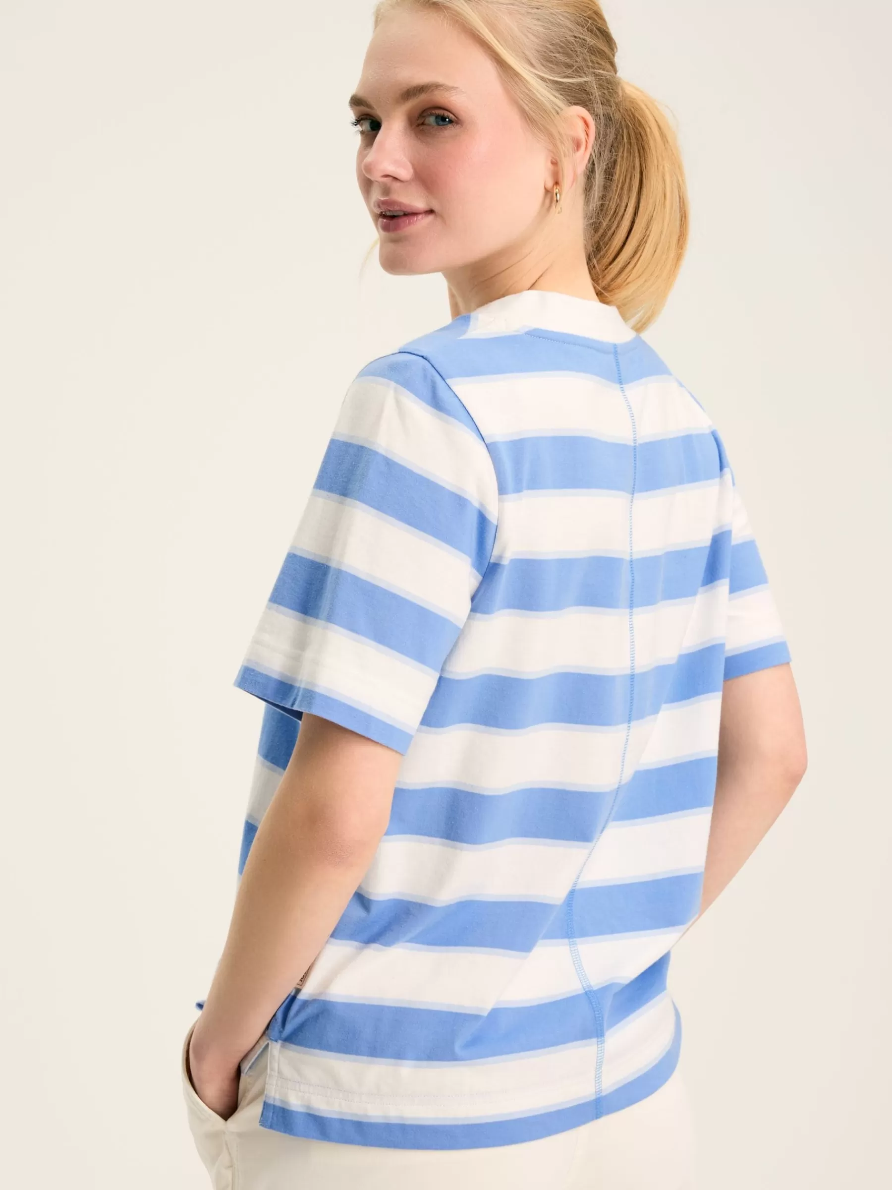 Joules Darcey Blue Stripe V-Neck T-Shirt BlueStripe Best