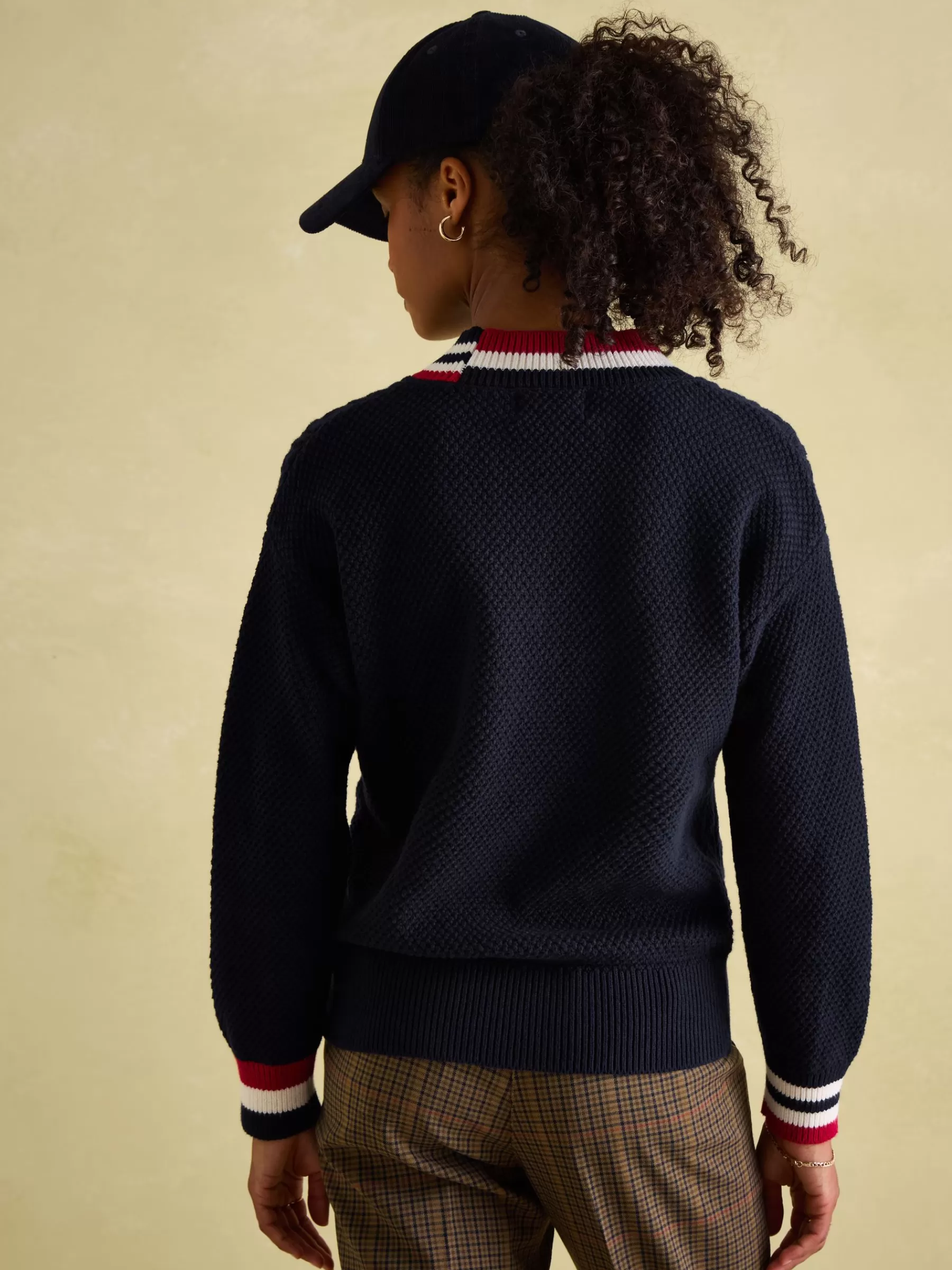 Joules Dawson Cable Knit Cricket Jumper Navy Hot