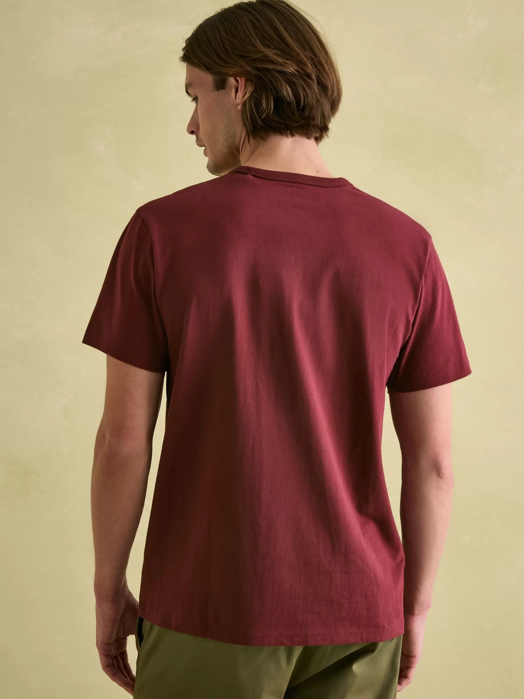 Joules Denton Heavyweight Jersey 100% Cotton Crew Neck T-Shirt Burgundy Best