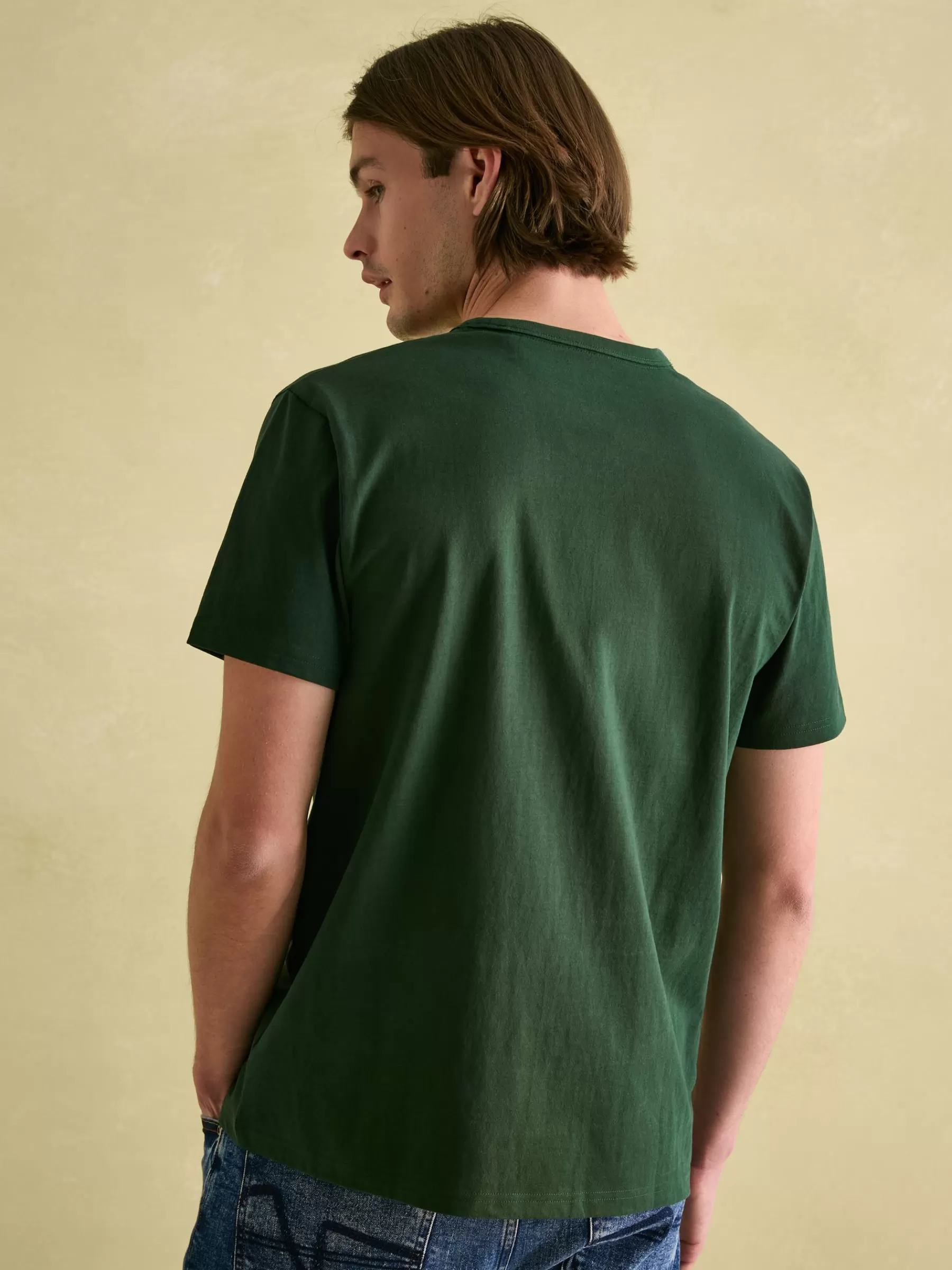 Joules Denton Dark Green Heavyweight Jersey 100% Cotton Crew Neck T-Shirt DarkGreen Shop