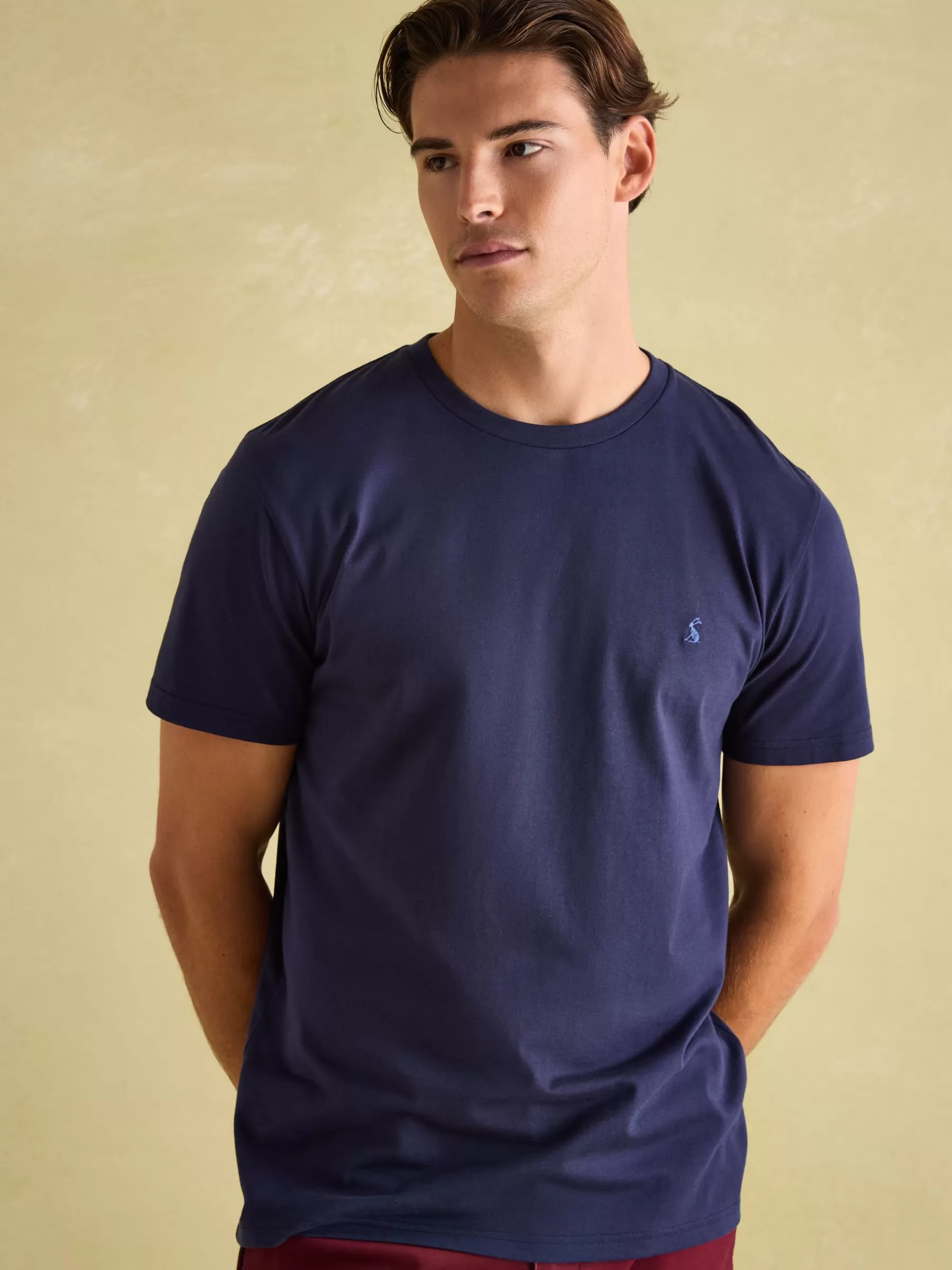 Joules Denton Navy Blue Lightweight Jersey 100% Cotton Crew Neck T-Shirt NavyBlue Fashion