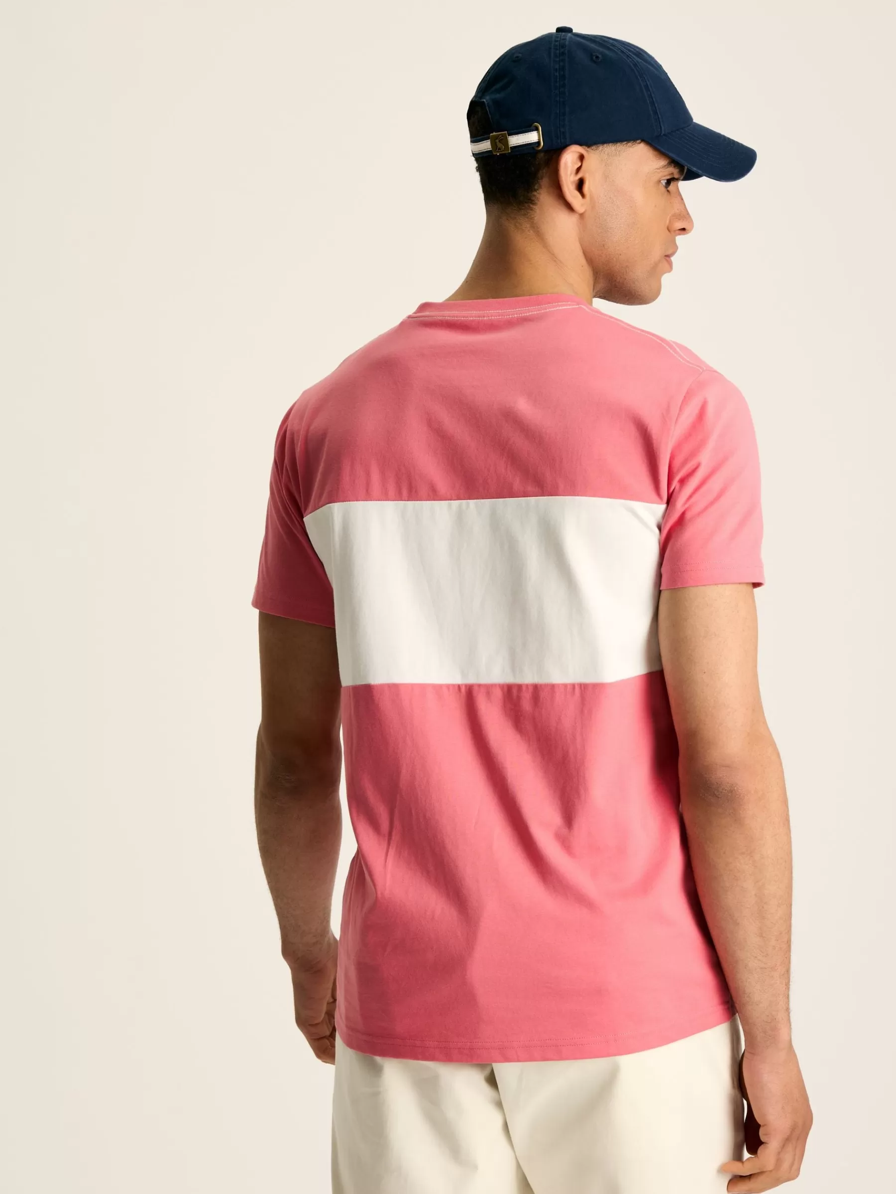 Joules Denton Colourblock Jersey Crew Neck T-Shirt Pink Hot