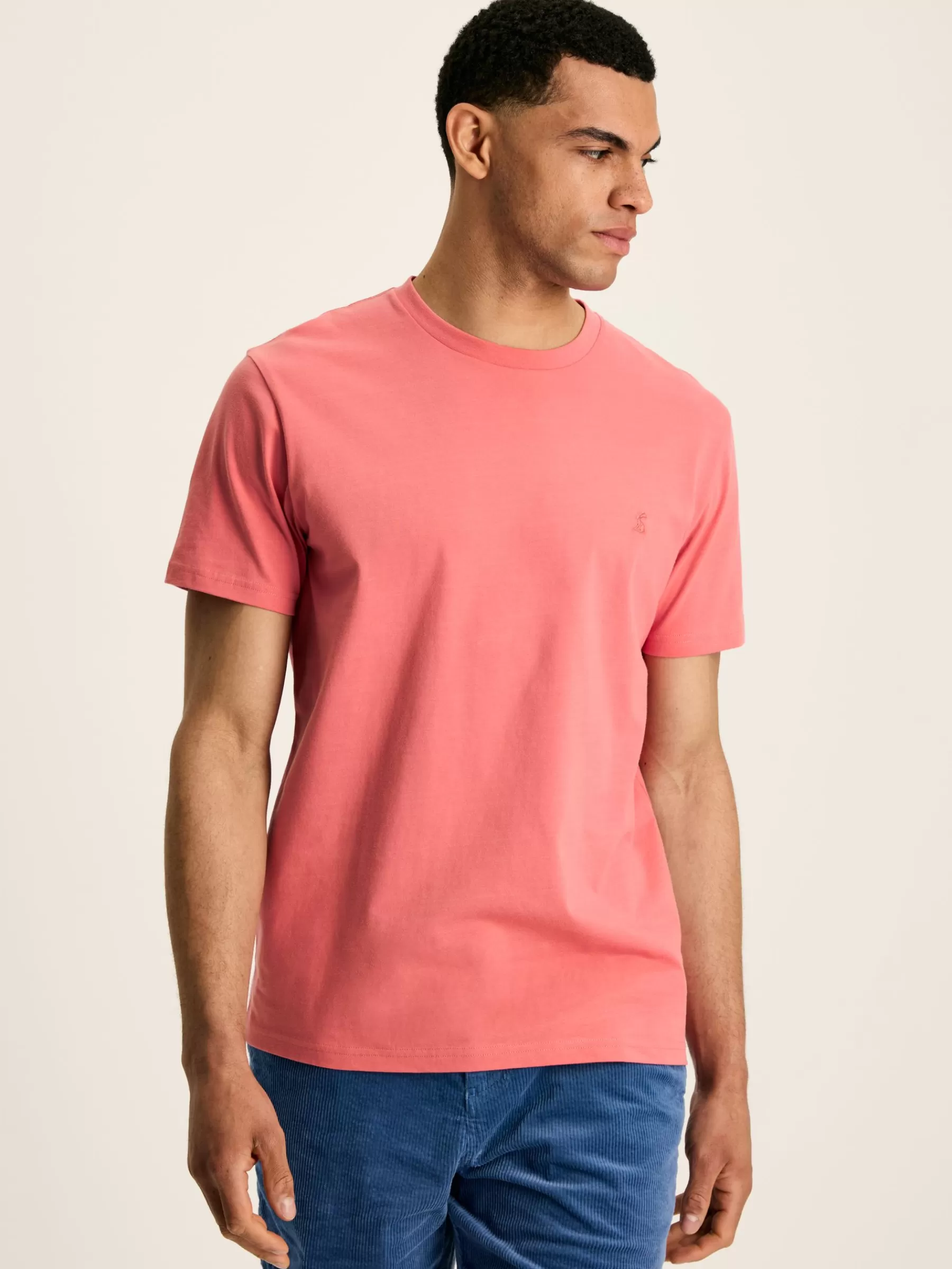 Joules Denton Plain Jersey Crew Neck T-Shirt Pink Best