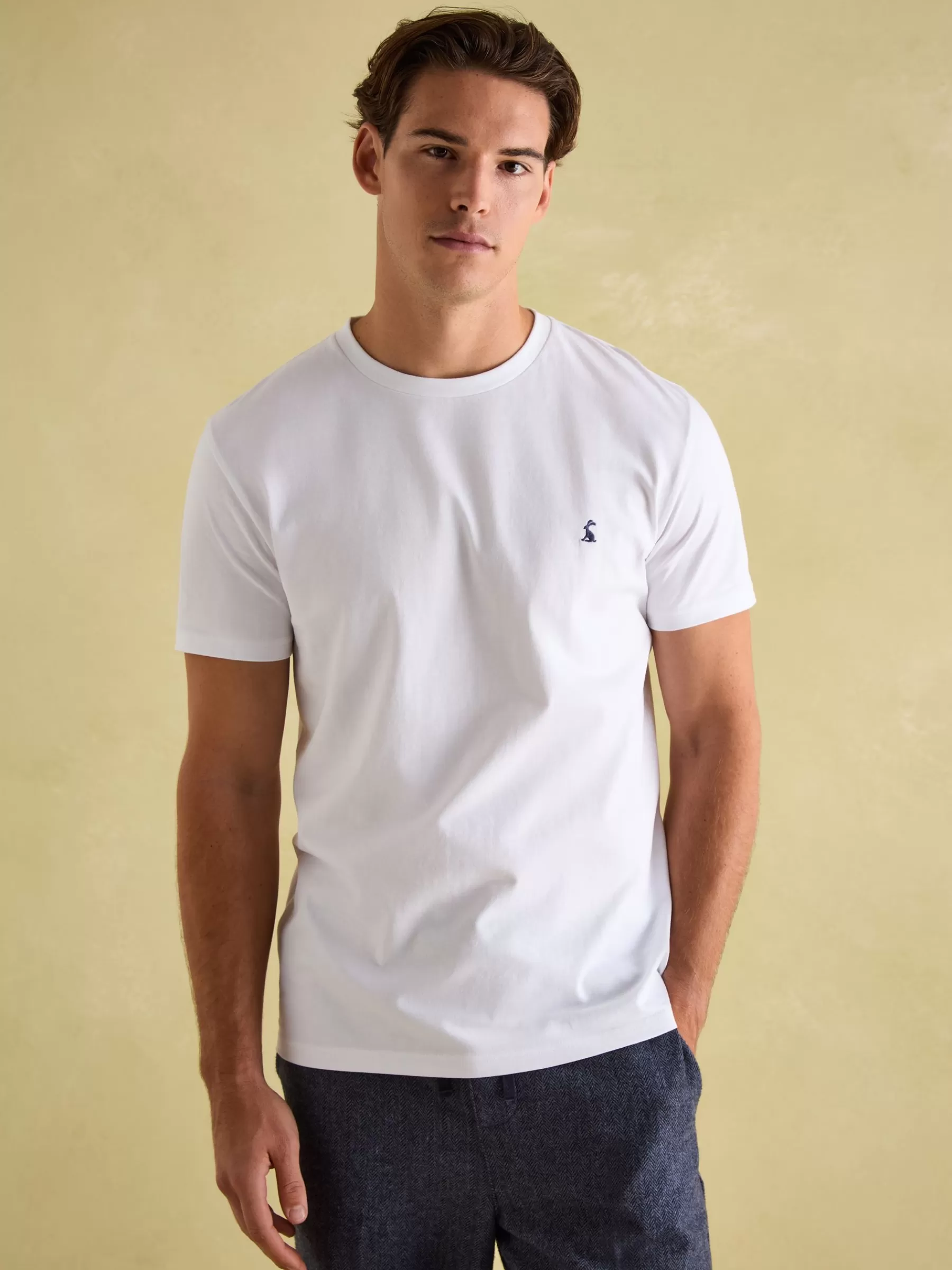 Joules Denton Lightweight Jersey 100% Cotton Crew Neck T-Shirt White Best