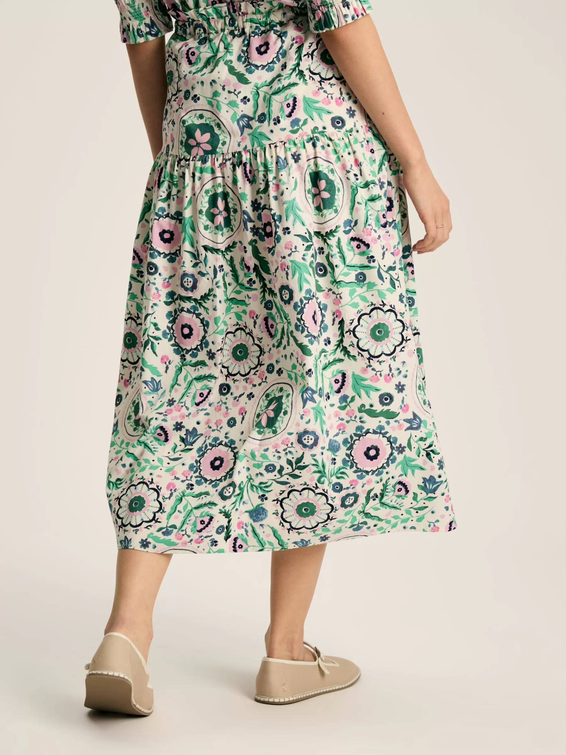 Joules Elle Pink & Green Co-Ord Midi Skirt Pink&Green Fashion