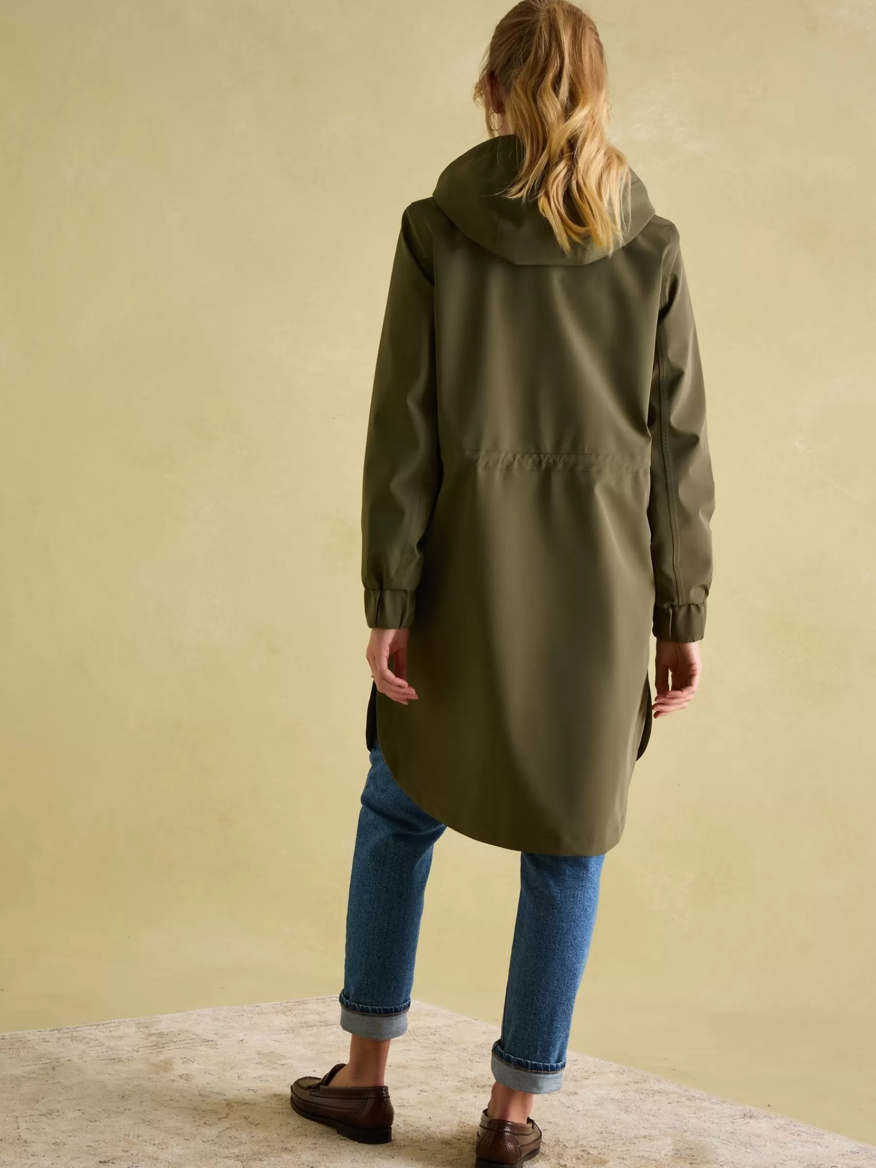 Joules Elmfield Waterproof Raincoat with Hood Green Clearance