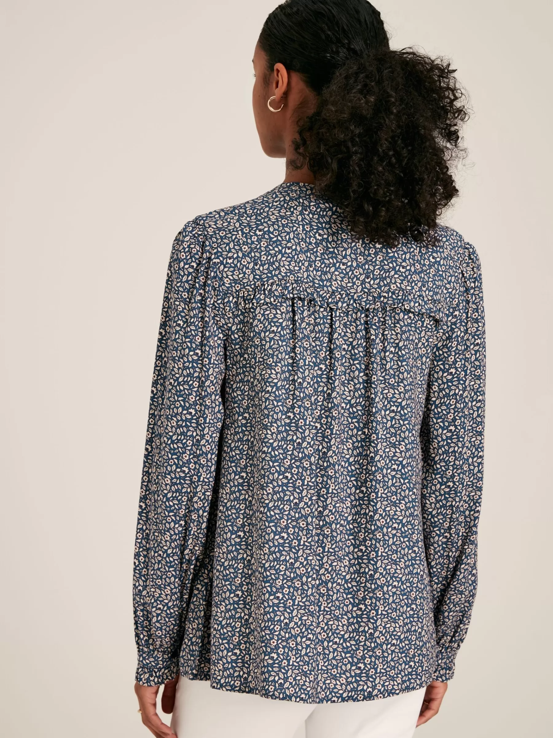 Joules Emsley Blue Floral Long Sleeve Blouse BlueFloral Shop