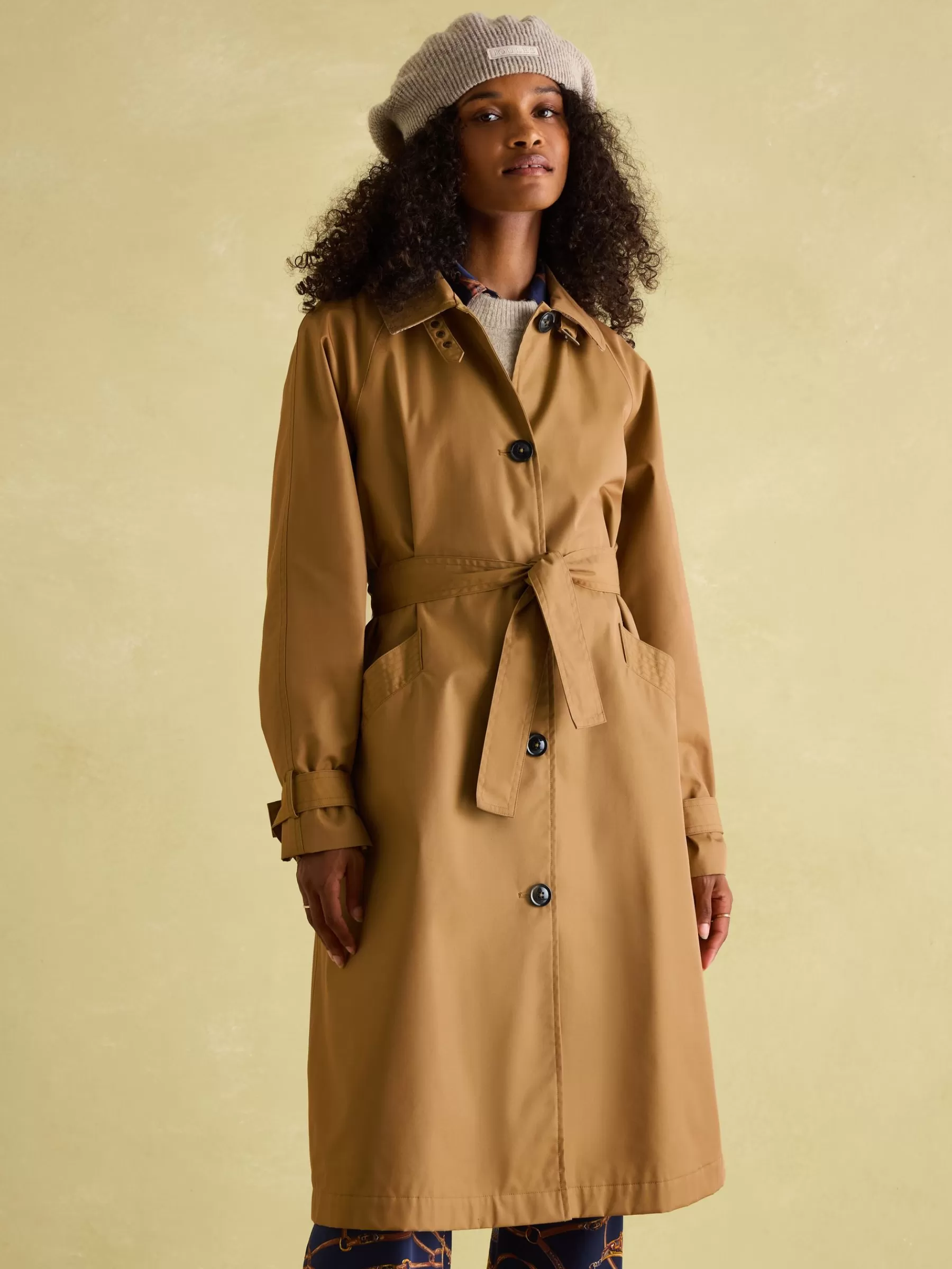 Joules Epwell Waterproof Belted Trench Coat Brown Outlet