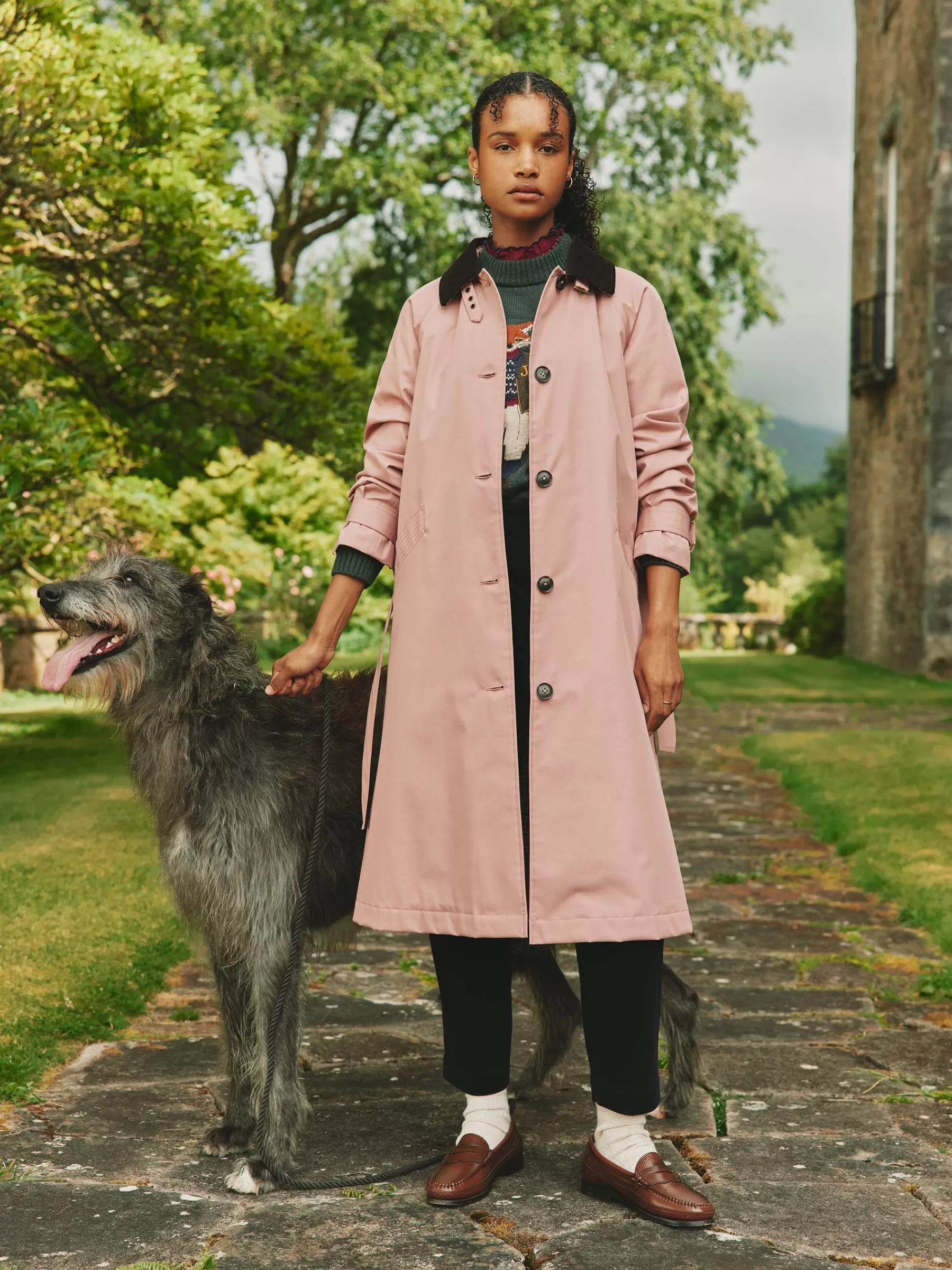 Joules Epwell Waterproof Belted Trench Coat Pink Cheap