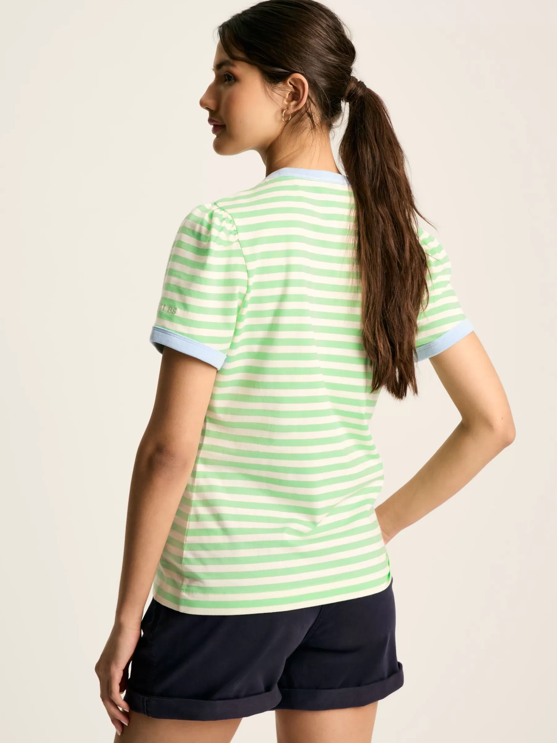 Joules Erin Short Sleeve T-Shirt Green/White Fashion