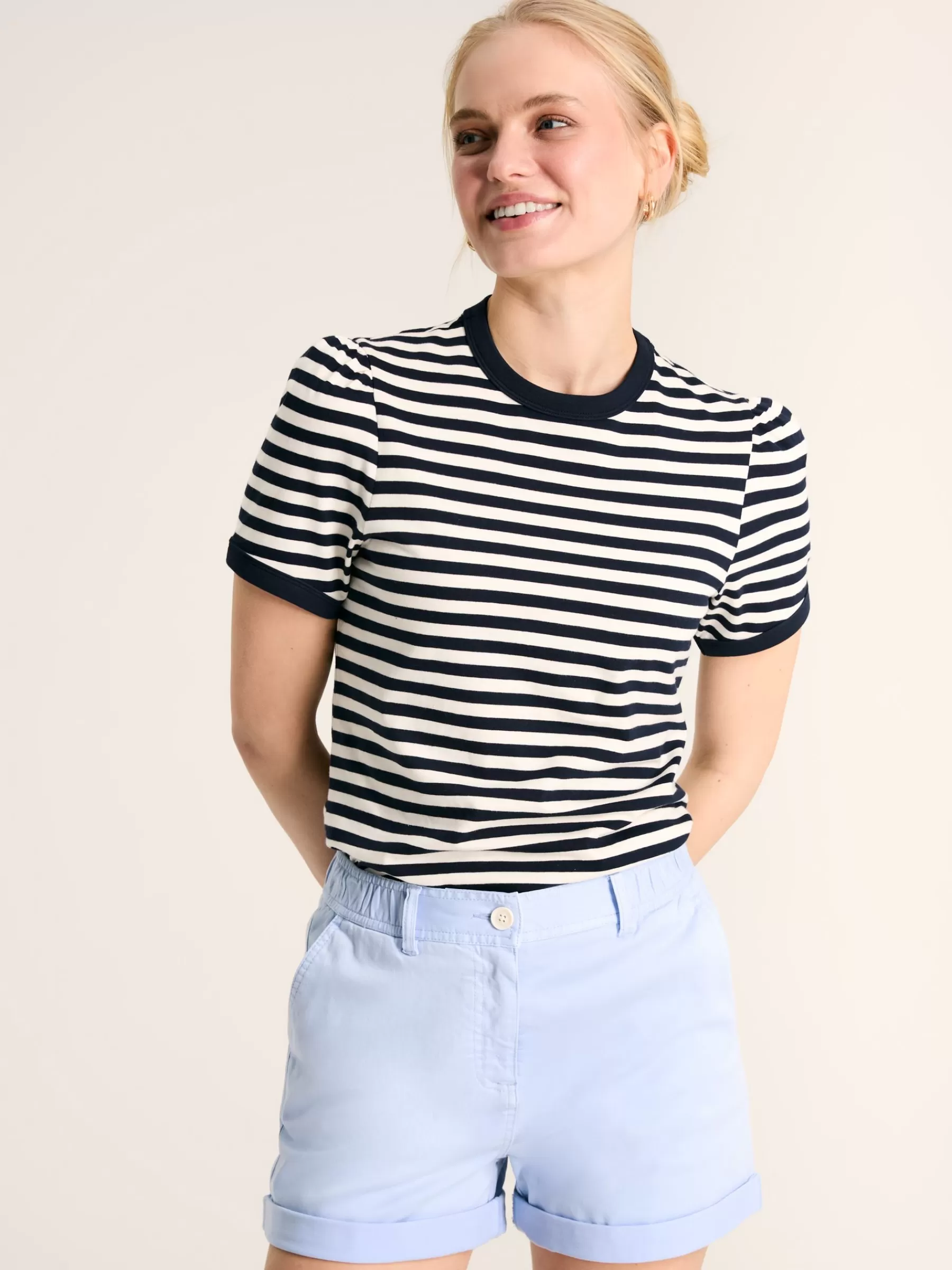 Joules Erin Navy Blue Stripe Short Sleeve T-Shirt NavyBlueStripe Sale