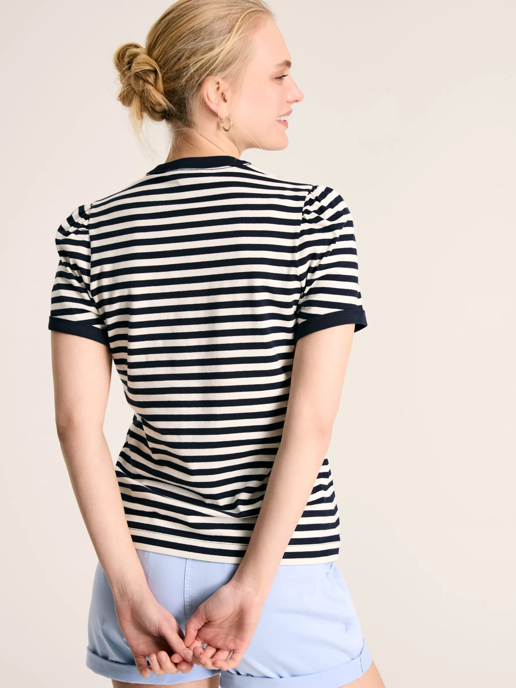 Joules Erin Navy Blue Stripe Short Sleeve T-Shirt NavyBlueStripe Sale