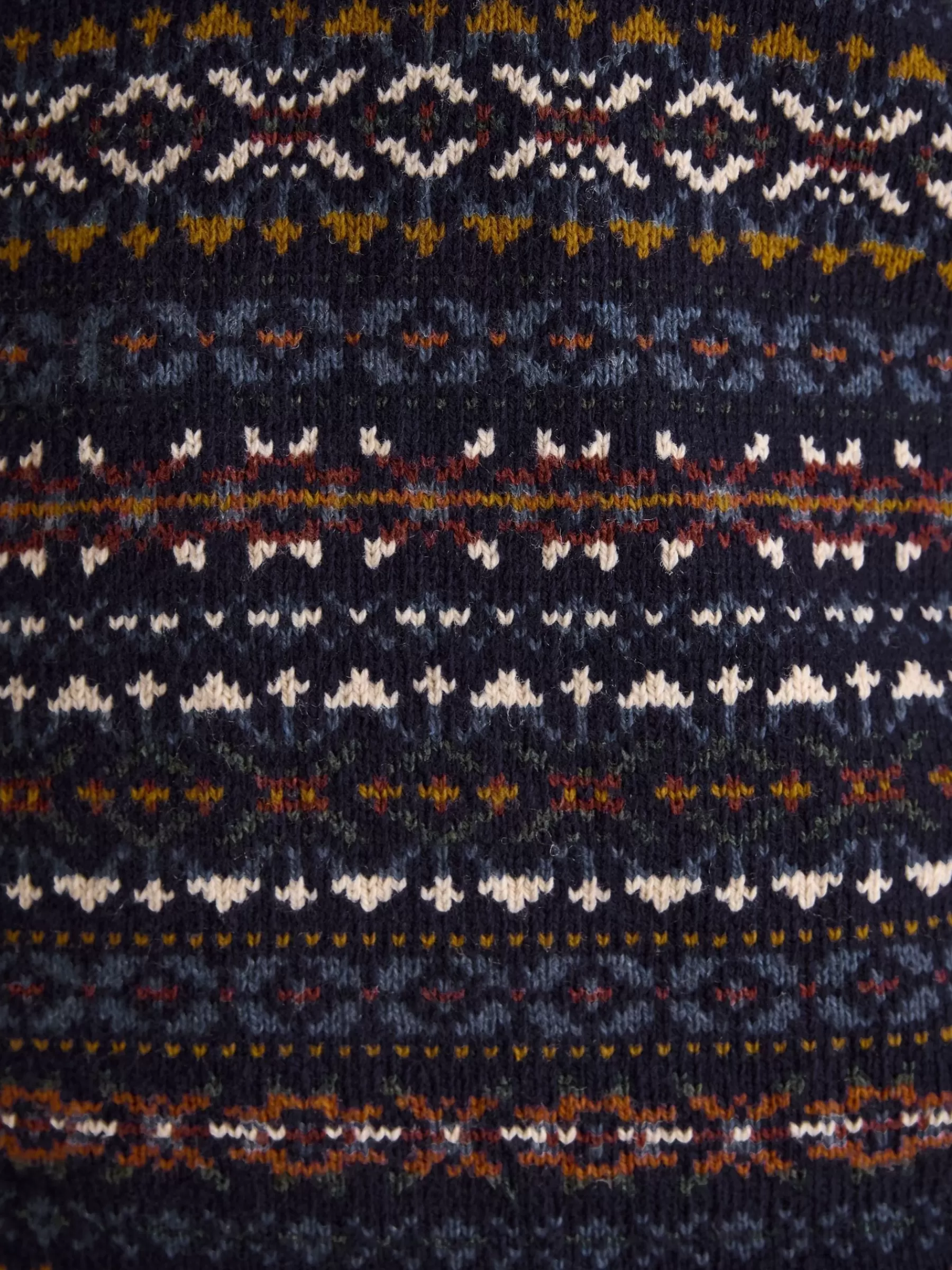 Joules Fair Isle Crew Neck Jumper Contains Merino Wool Navy Best Sale