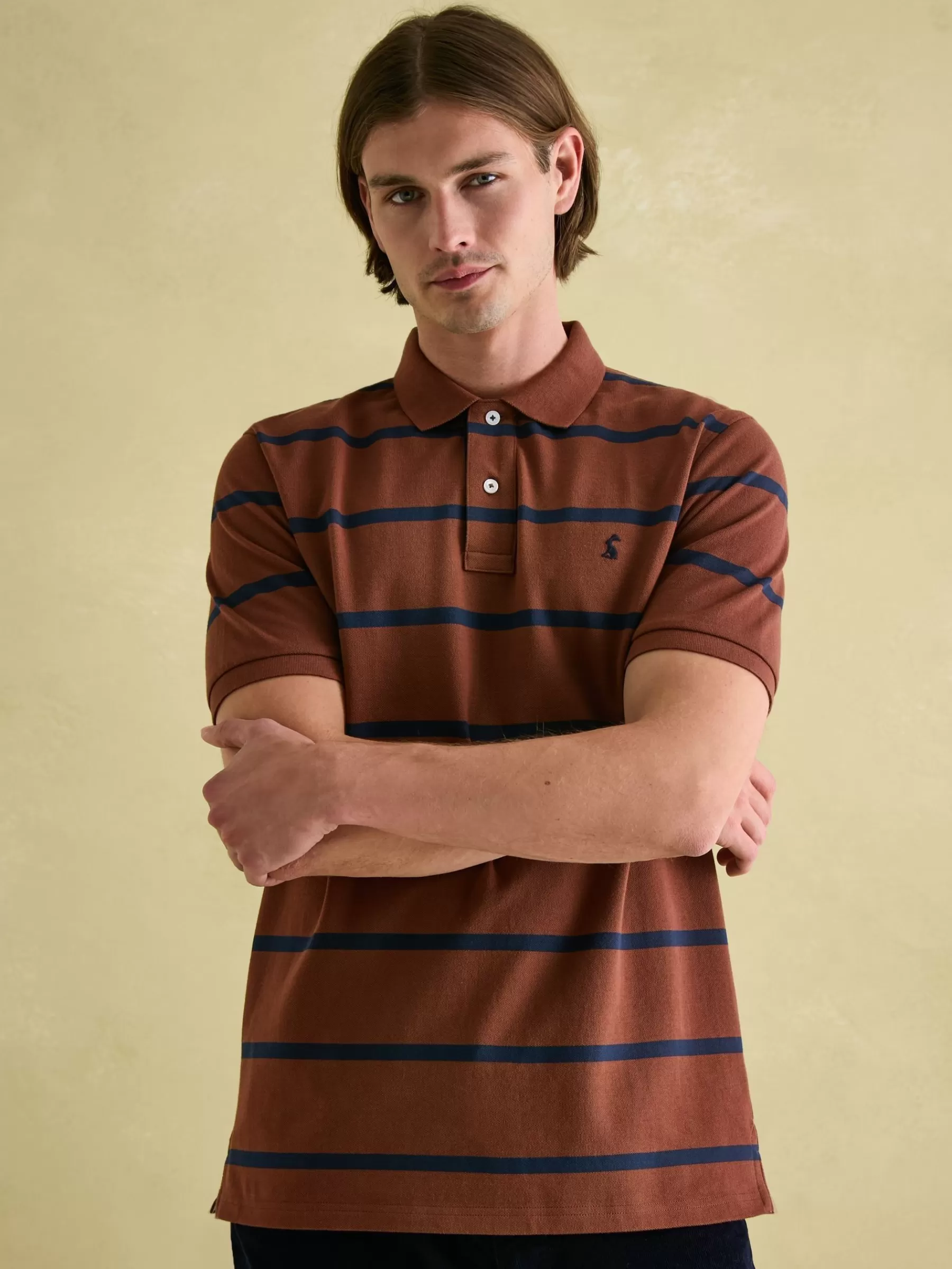 Joules Filbert Brown & Navy Striped Polo Shirt Brown&Navy Store