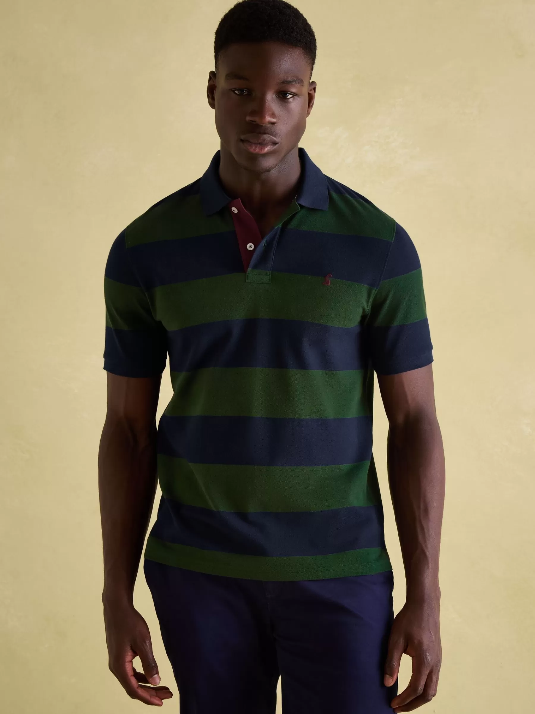 Joules Filbert Green & Navy Striped Polo Shirt Green&Navy Cheap