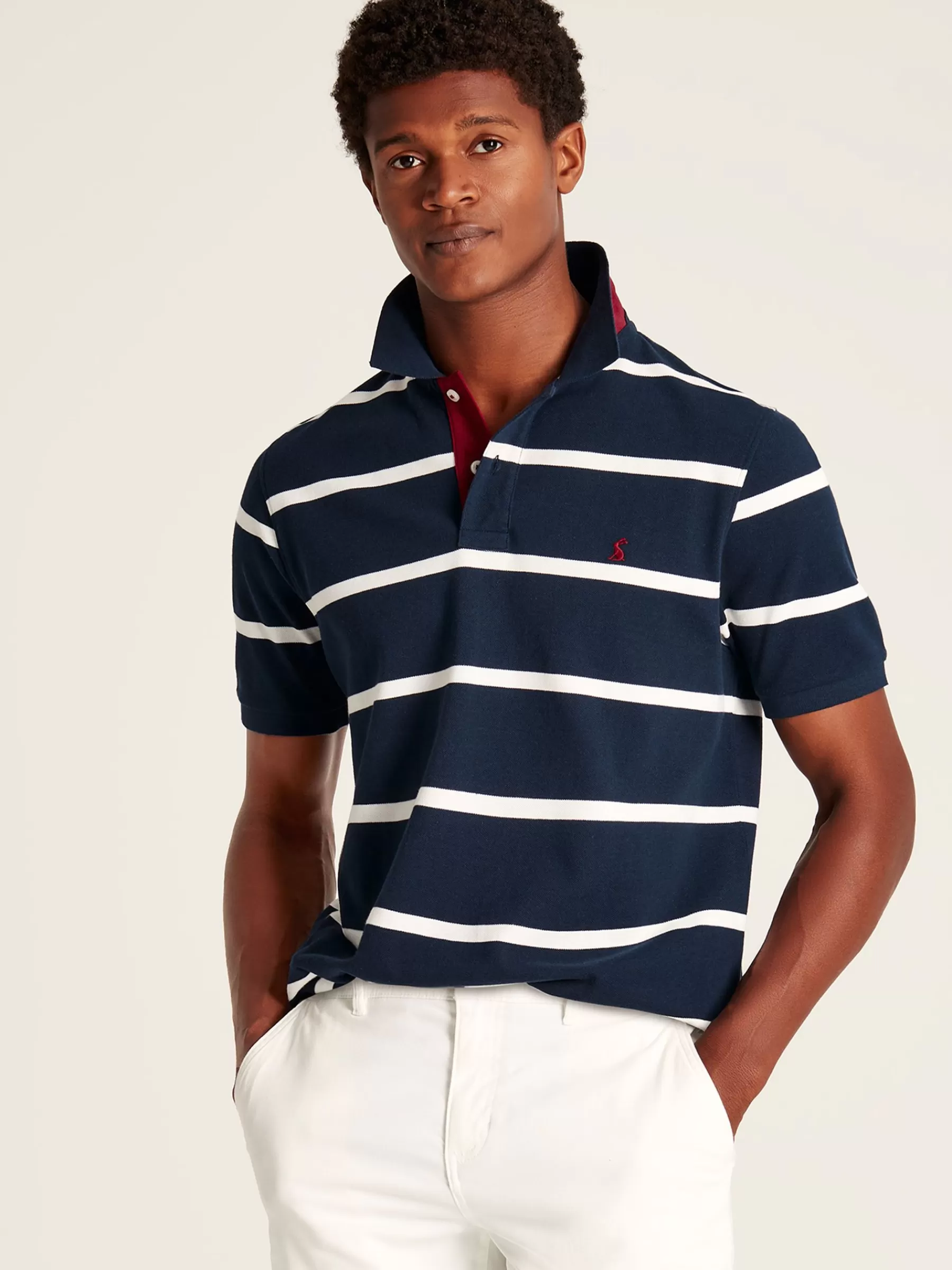 Joules Filbert Striped Polo Shirt Navy/White Sale