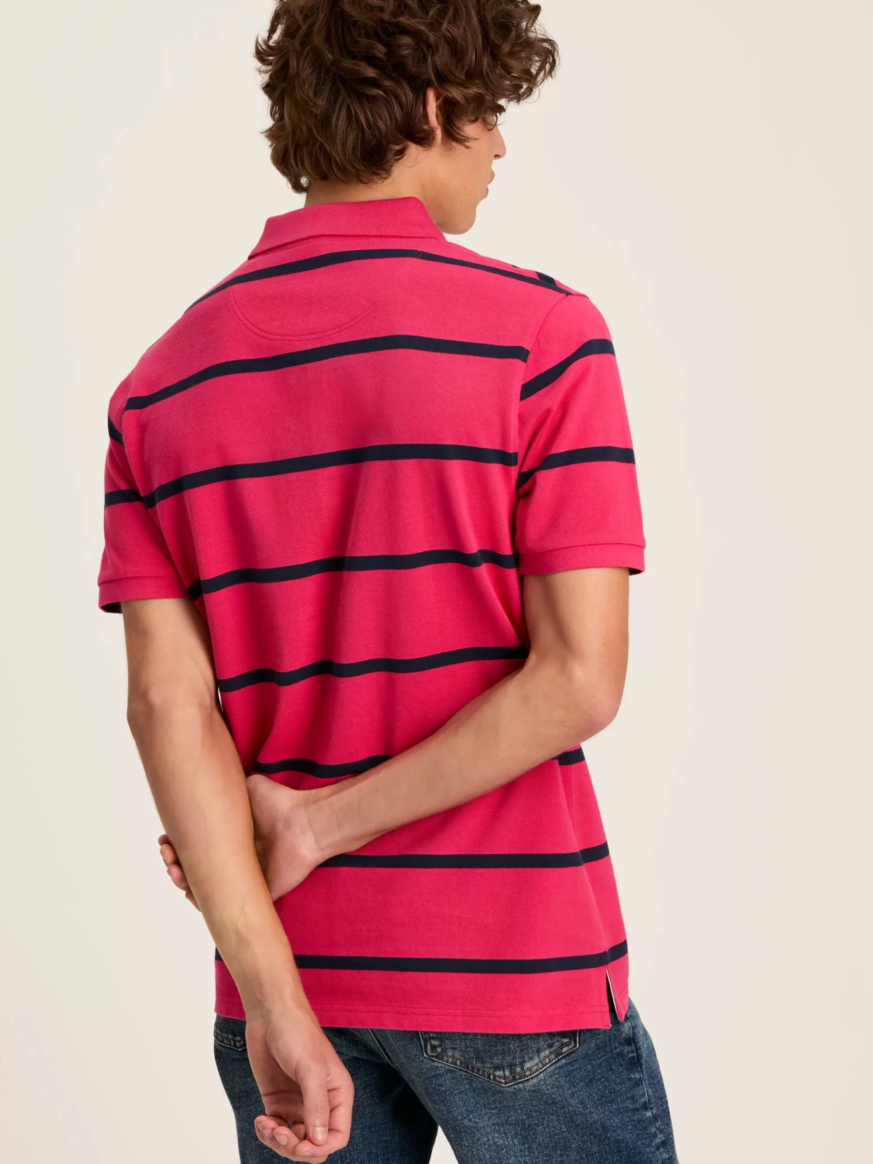 Joules Filbert Pink & Navy Striped Polo Shirt Pink&Navy Online