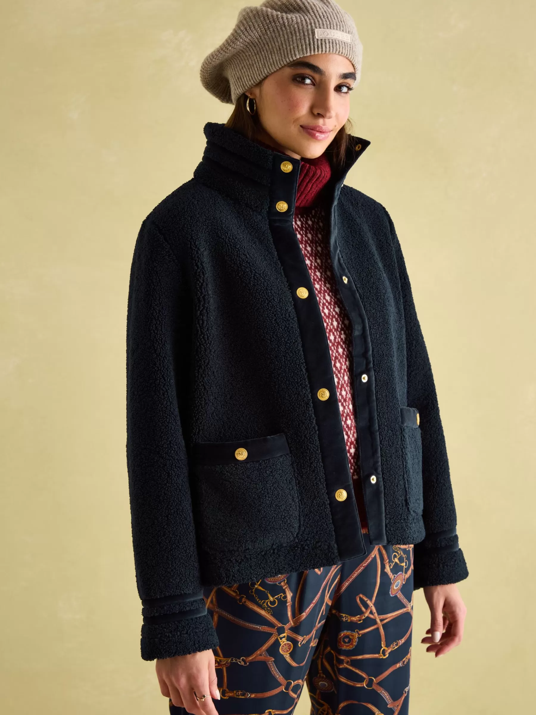 Joules Fleur Fleece Jacket Navy Online