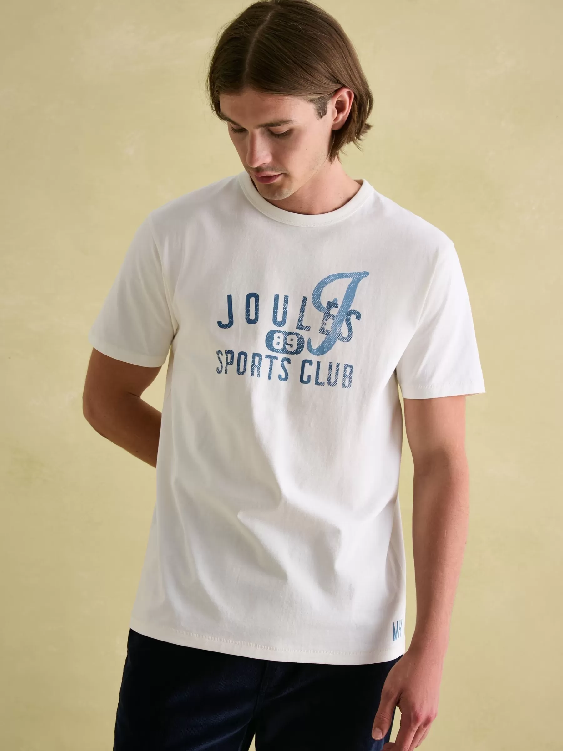 Joules Flynn Jersey Crew Neck T-Shirt Cream Shop