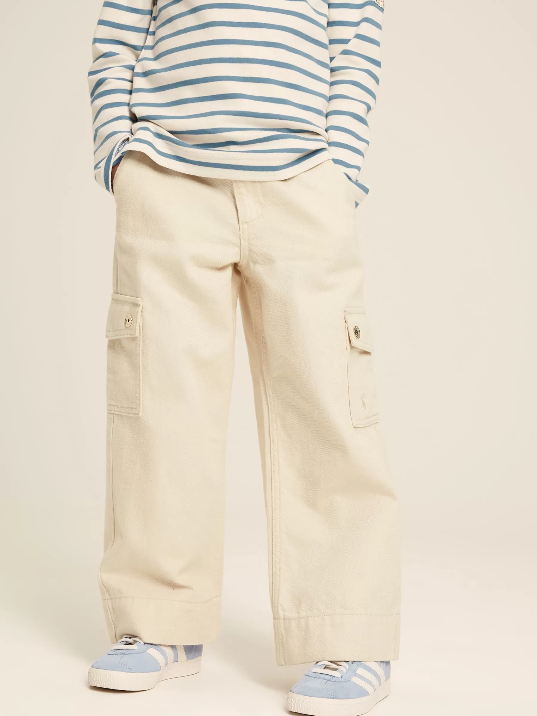 Joules Georgia Beige Cargo Wide Leg Trousers BeigeCargo Outlet