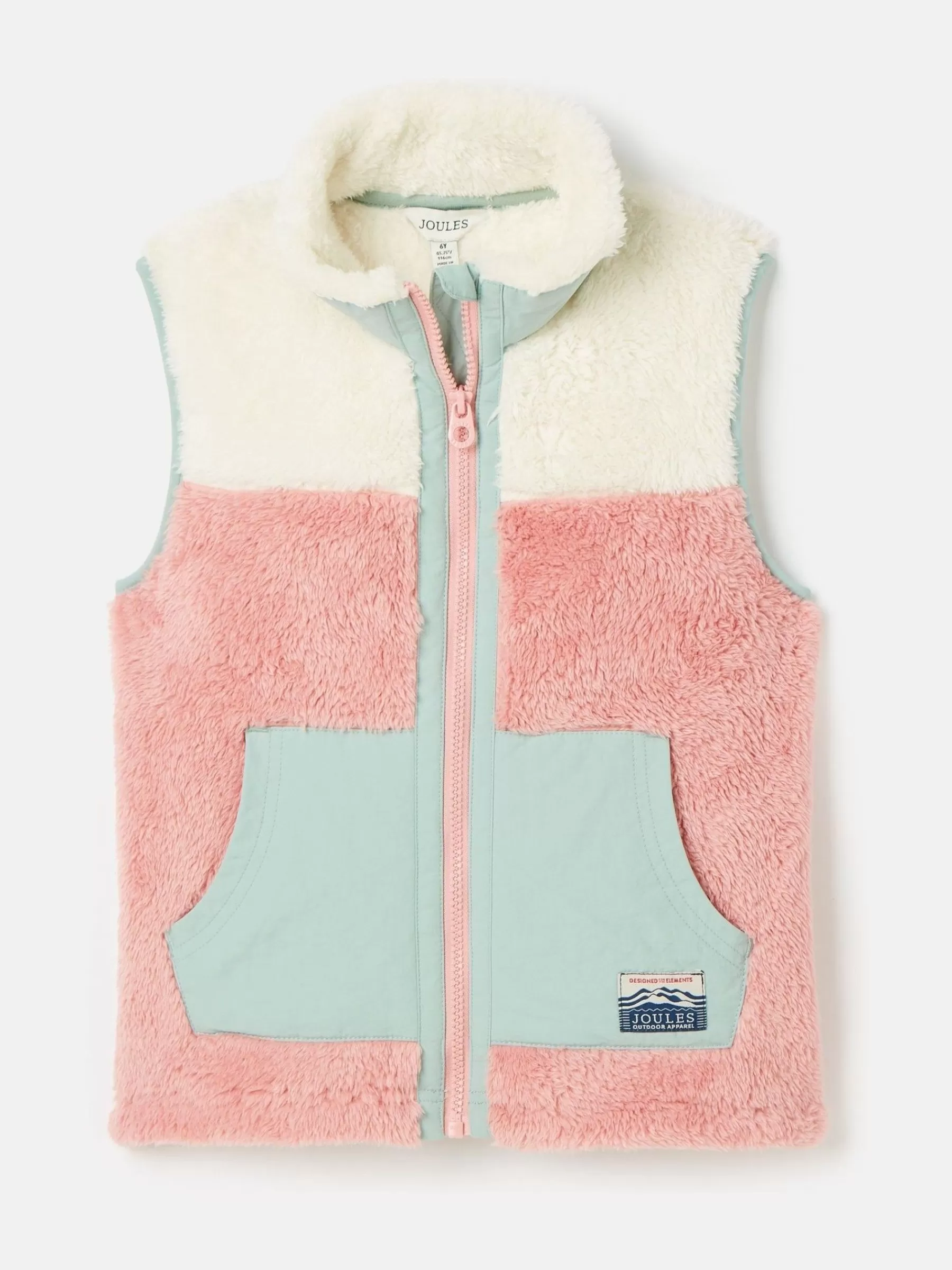 Joules Girls' Always Cosy Fleece Gilet Colourblock Store