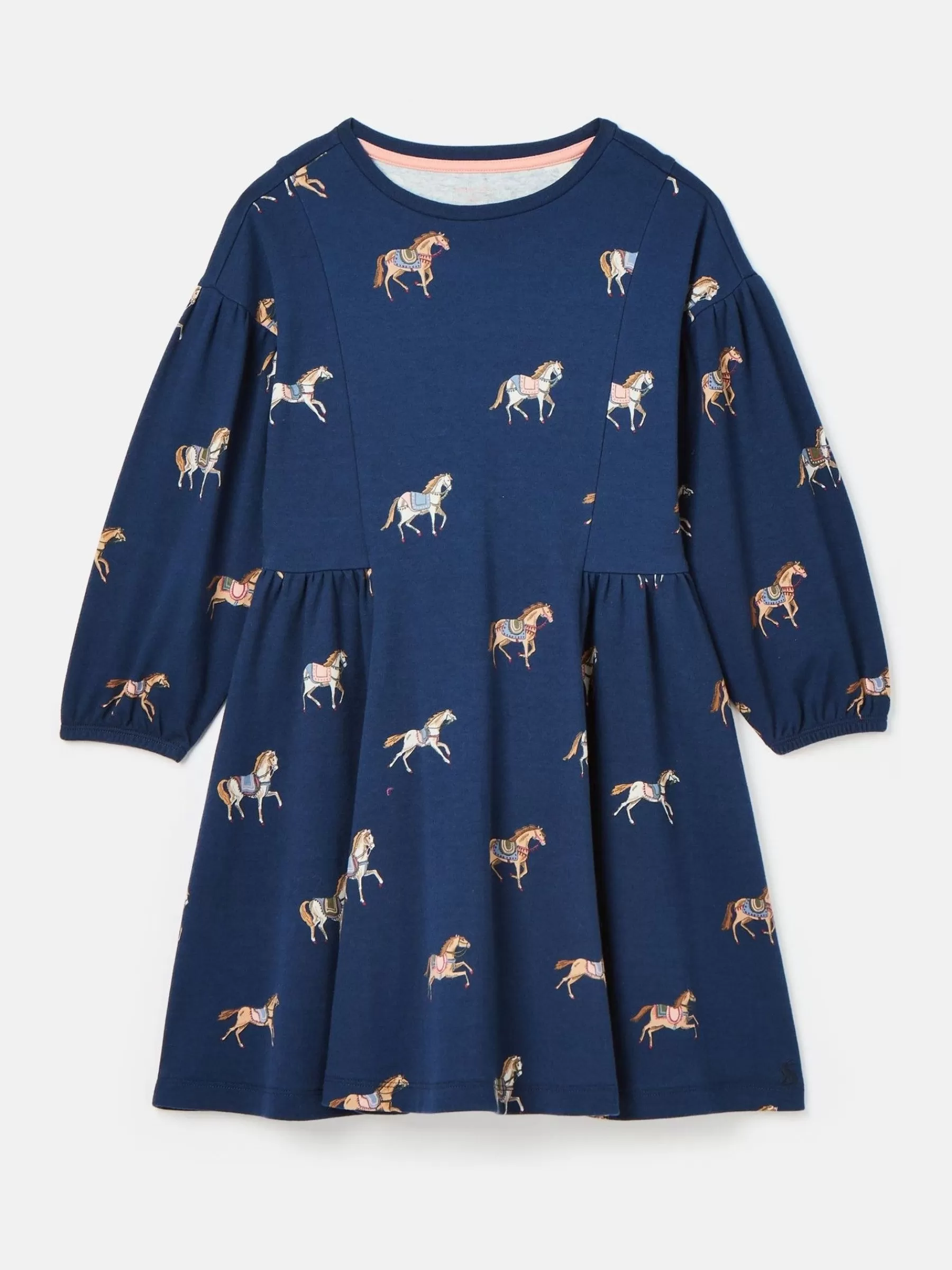 Joules Girls' Aubrey Navy Horse Print Jersey Dress NavyHorsePrint Online