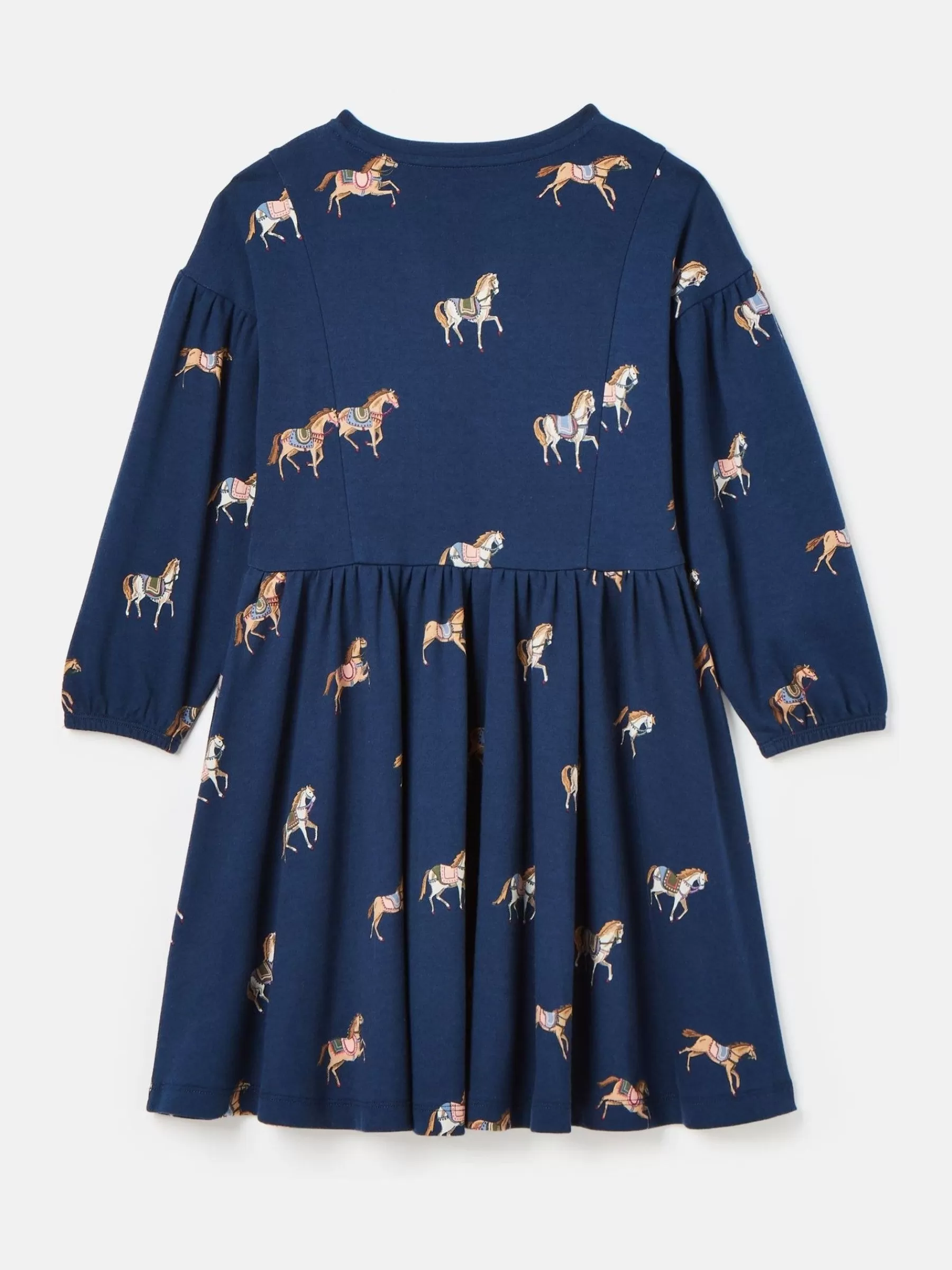 Joules Girls' Aubrey Navy Horse Print Jersey Dress NavyHorsePrint Online