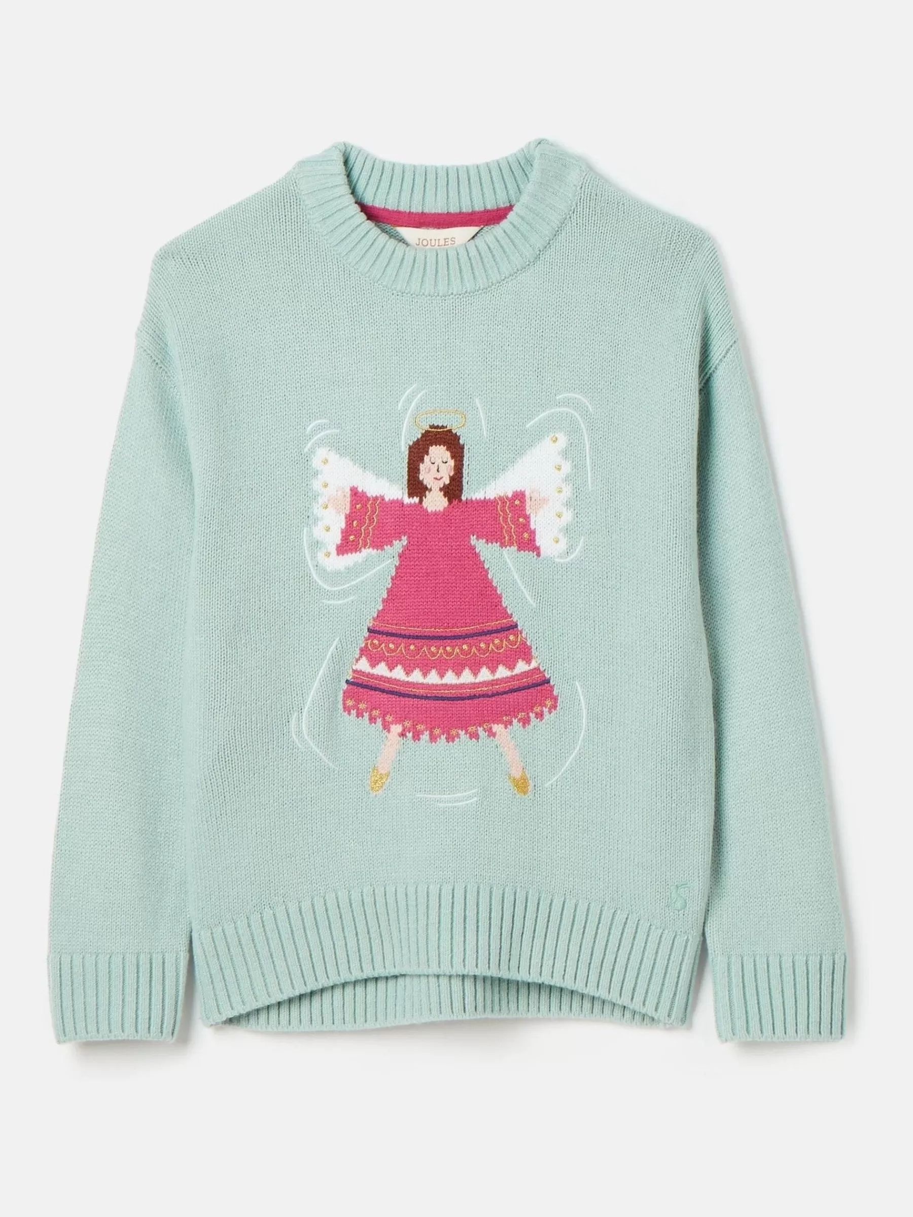 Joules Girls' Cracking Intarsia Artwork Jumper Blue Best