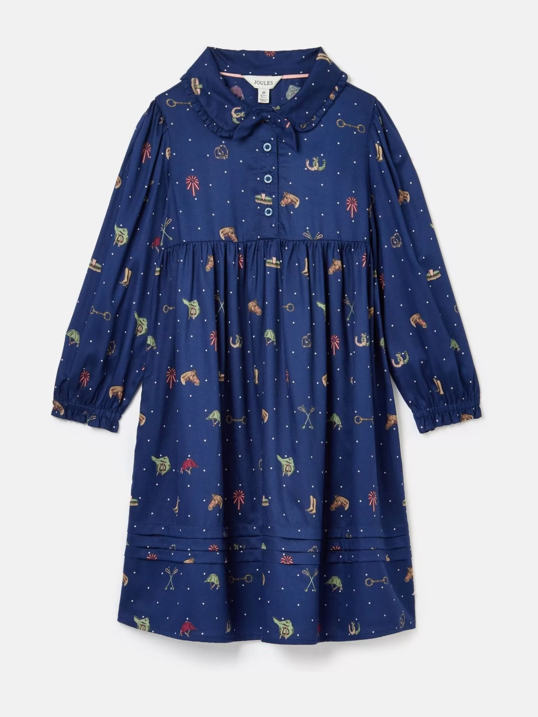 Joules Girls' Ella Navy Print Bow Collar Dress NavyPrint Online